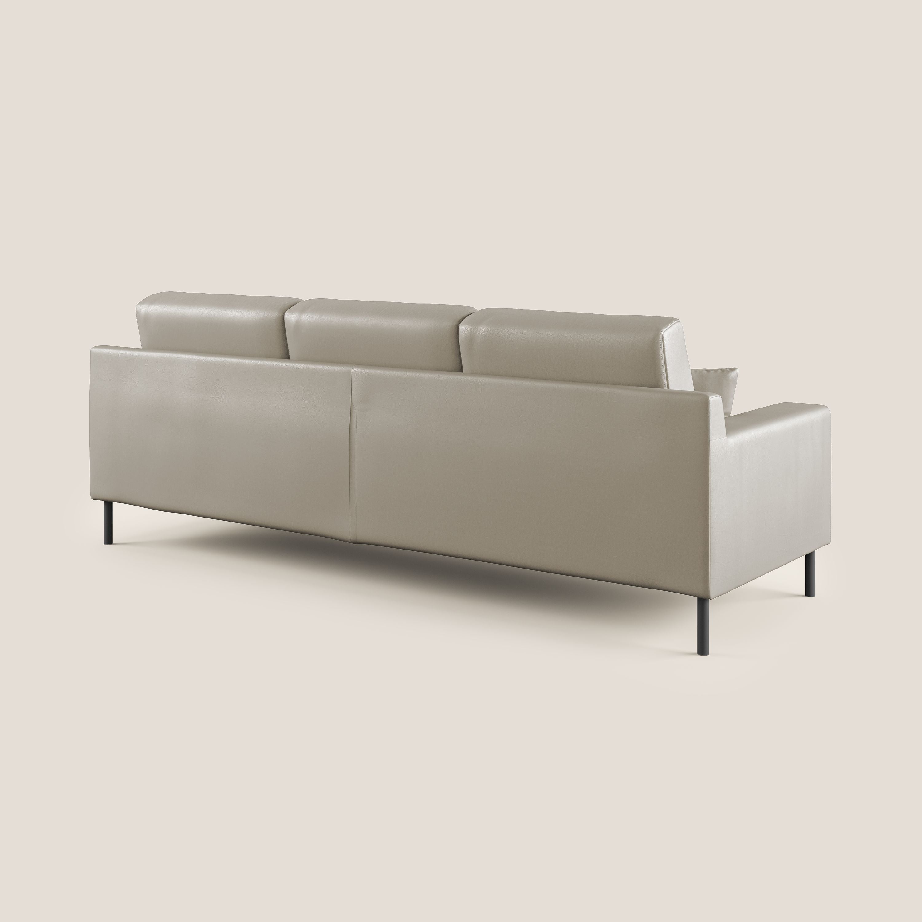 Uranio divano angolare moderno REVERSIBILE in Ecopelle impermeabile T04 talpa - divani.store