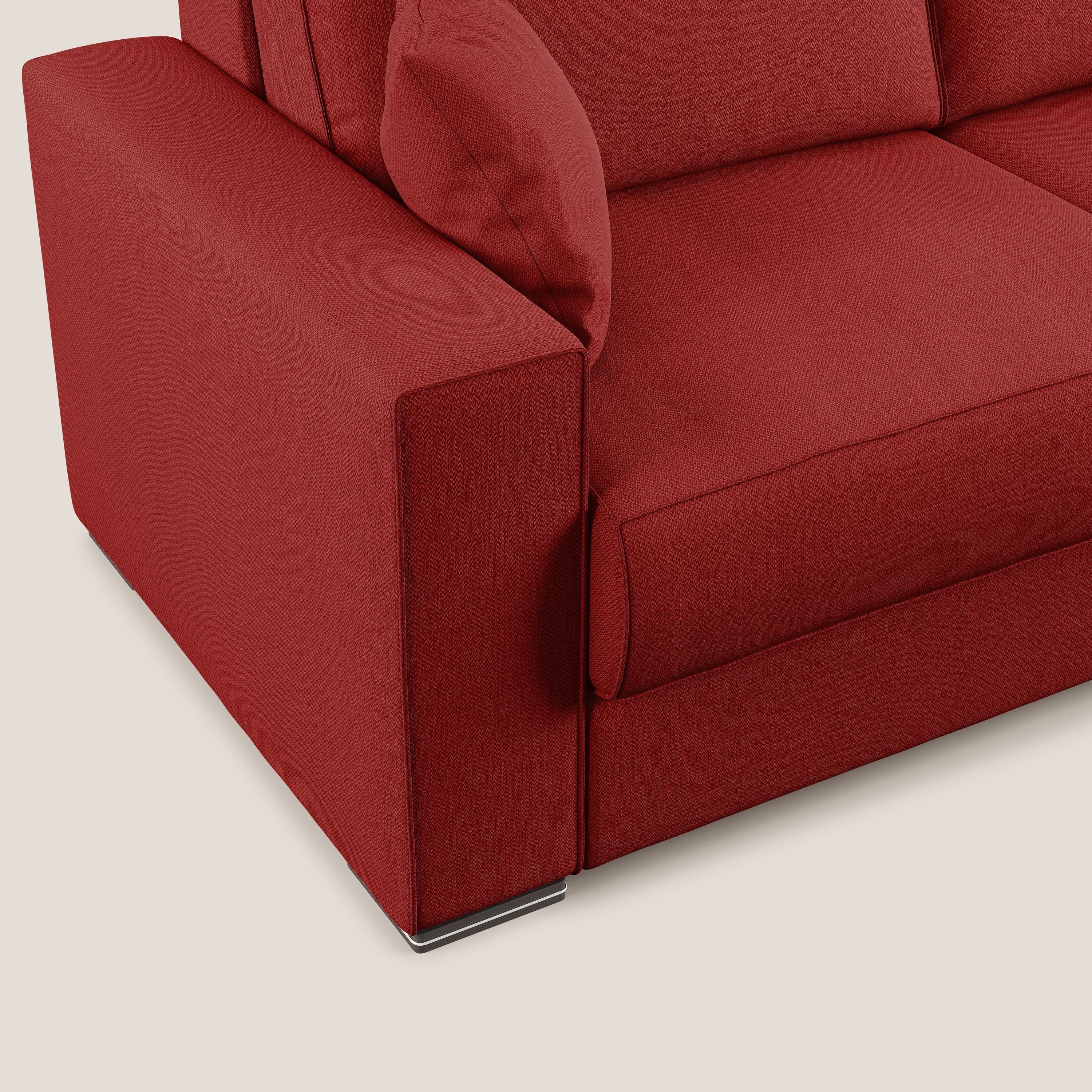 Dream Divano letto moderno dai morbidi cuscini in tessuto smacchiabile T05 rosso - divani.store