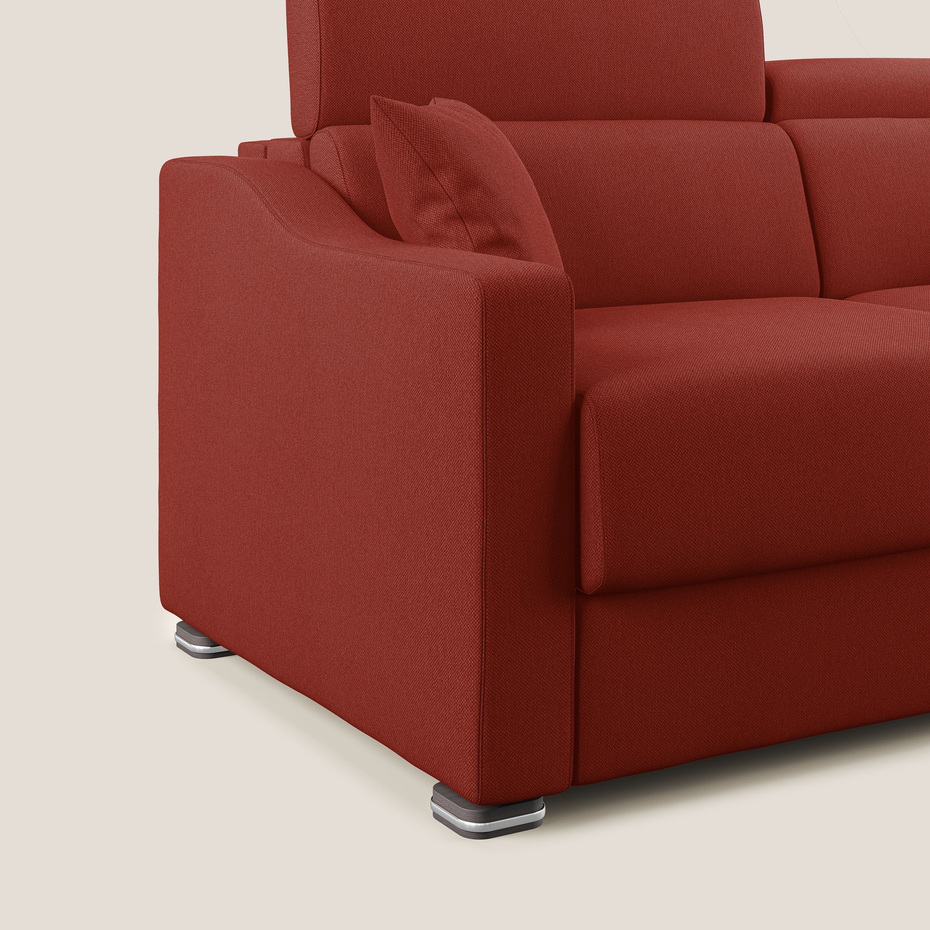 Amber divano letto matrimoniale in tessuto smacchiabile T05 rosso - divani.store