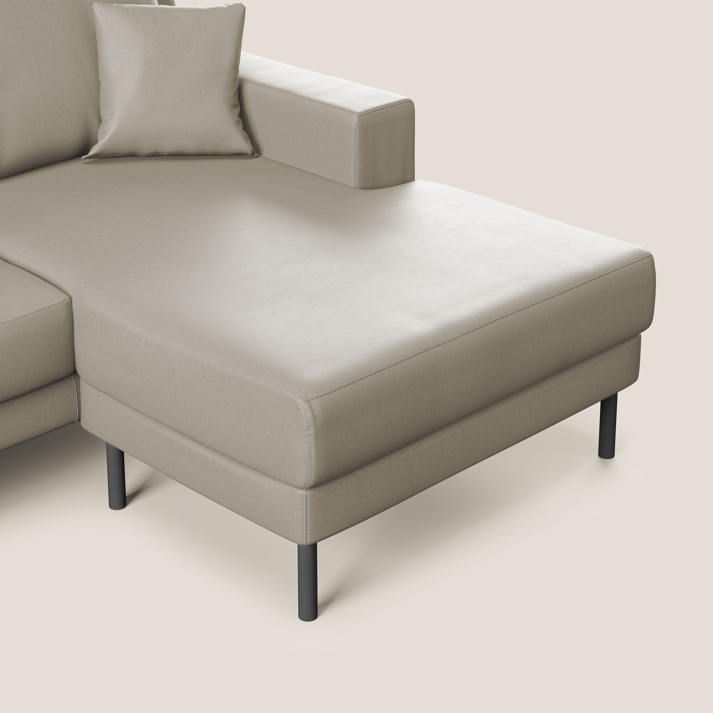 Uranio divano angolare moderno REVERSIBILE in Ecopelle impermeabile T04 talpa - divani.store