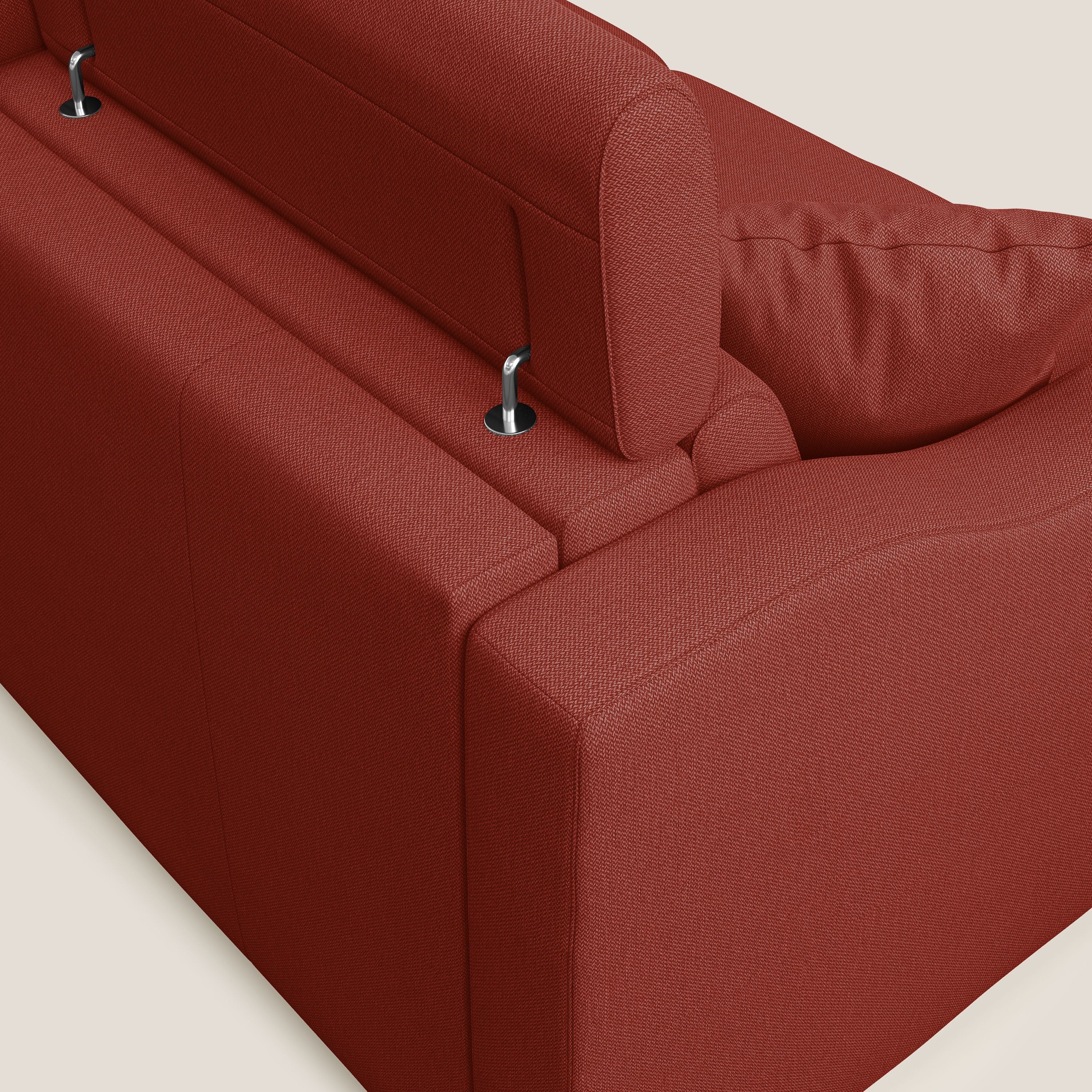 Amber divano letto matrimoniale in tessuto smacchiabile T05 rosso - divani.store