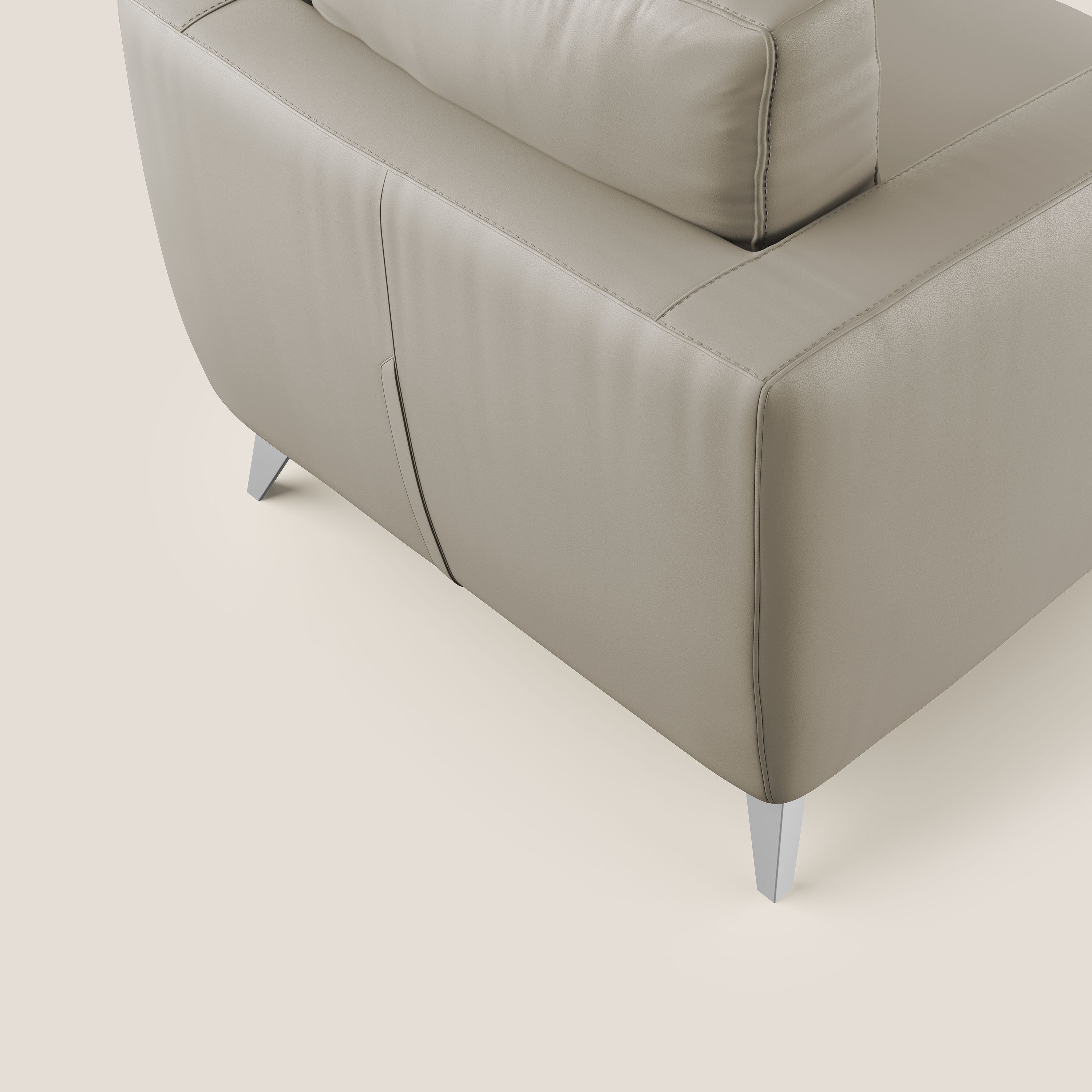 Orione Poltroncina in ecopelle moderna e impermeabile T04 talpa - divani.store