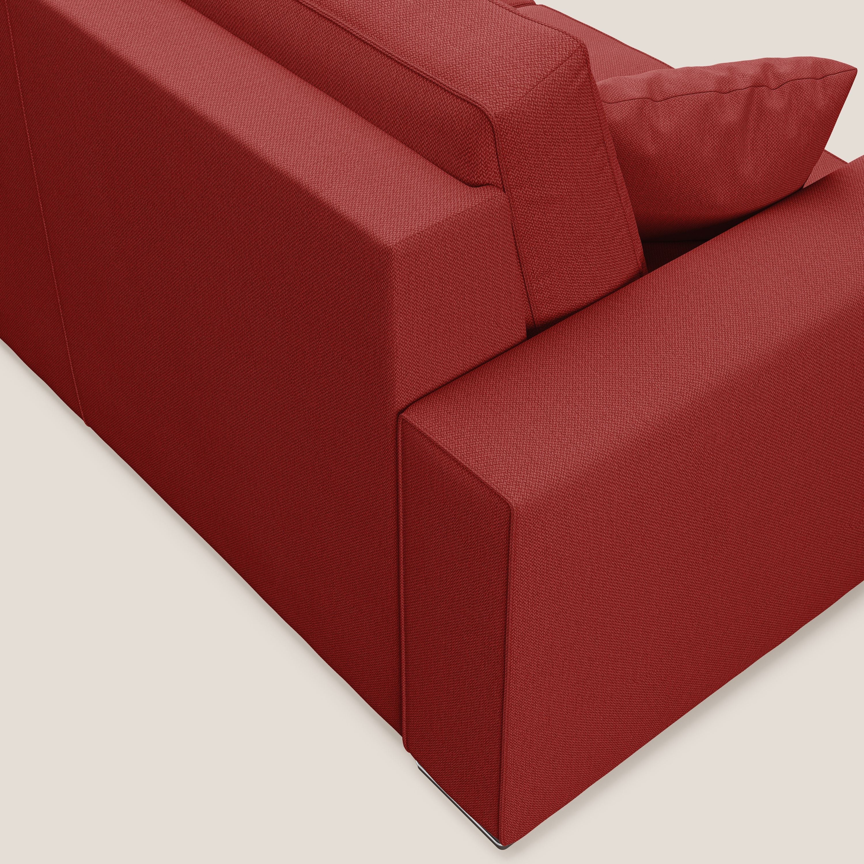Dream Divano letto angolare in tessuto smacchiabile T05 rosso - divani.store