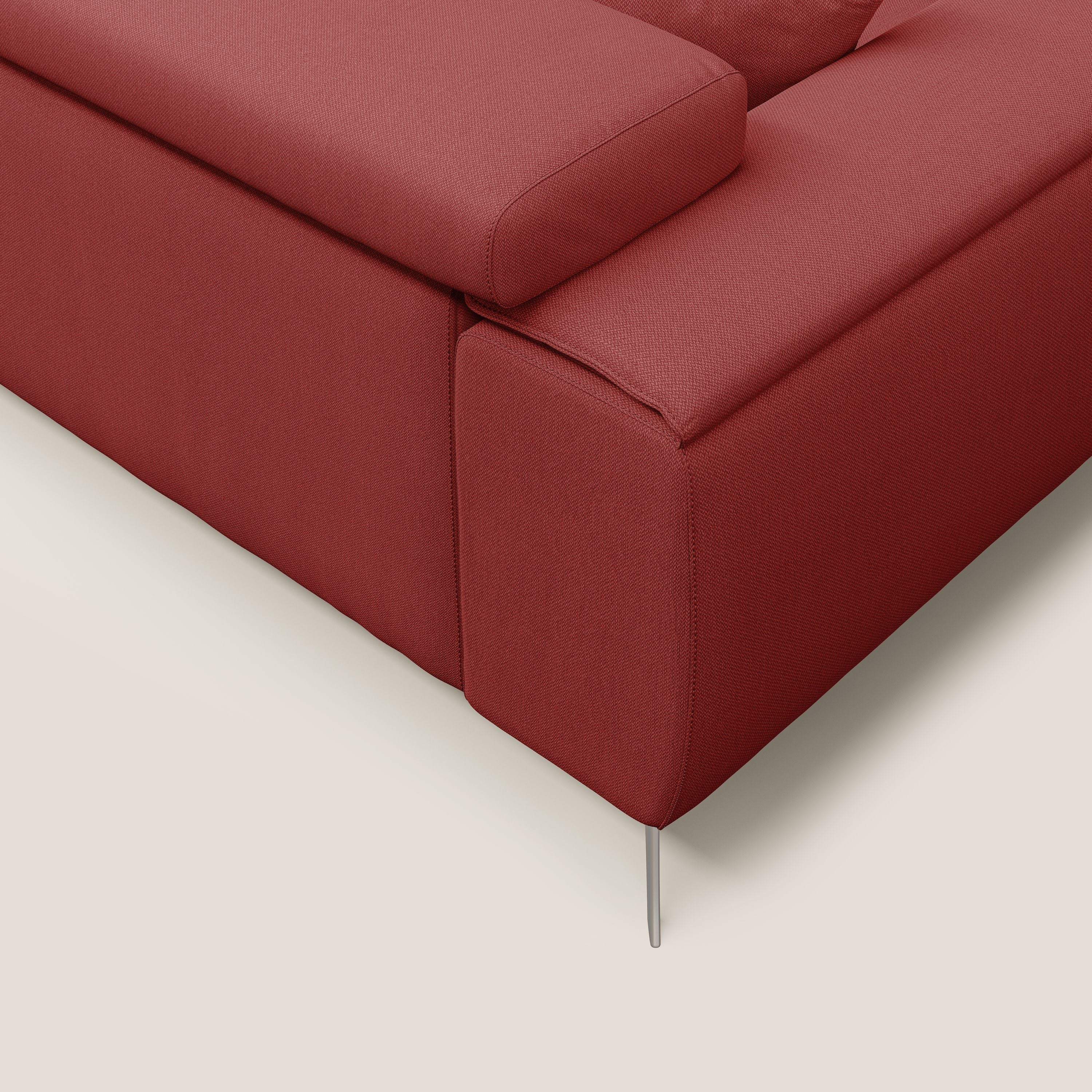 Fusion divano con sedute allungabili in tessuto smacchiabile T05 rosso - divani.store