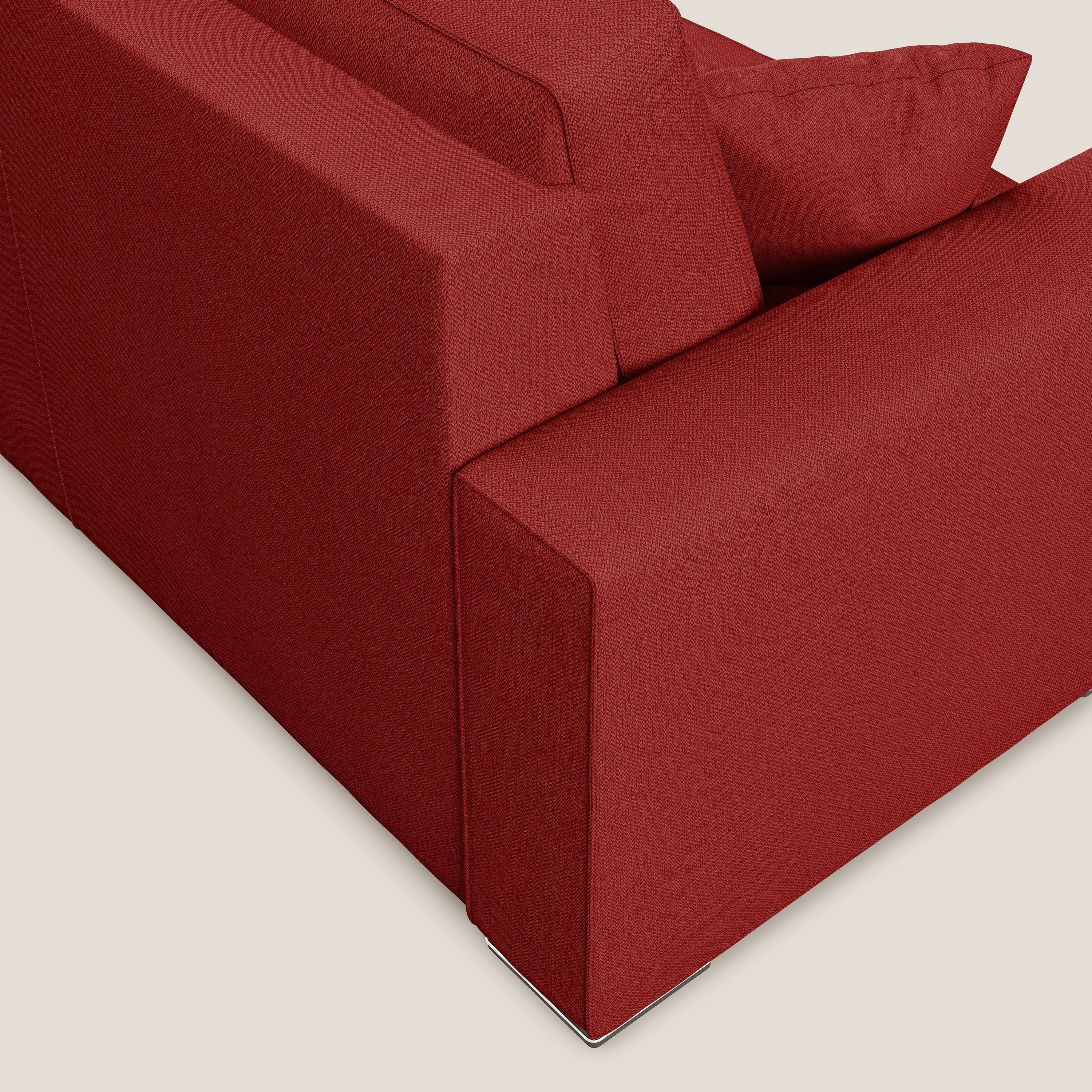 Dream Divano letto moderno dai morbidi cuscini in tessuto smacchiabile T05 rosso - divani.store