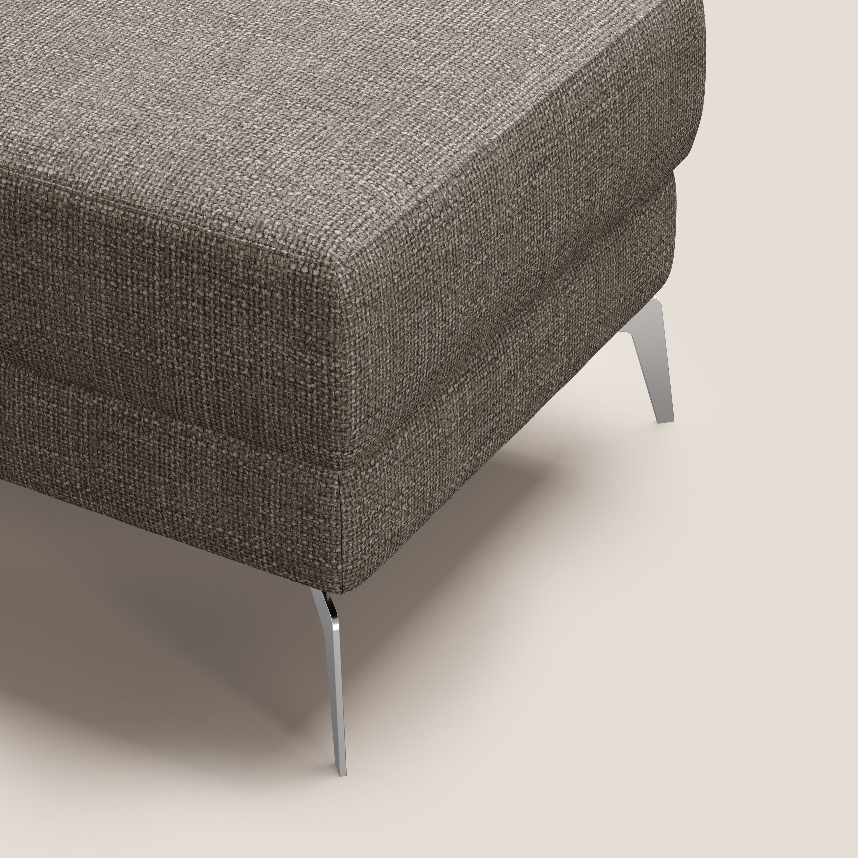 Star Pouf con piedini alti in tessuto impermeabile morbido intreccio T06 marrone - divani.store