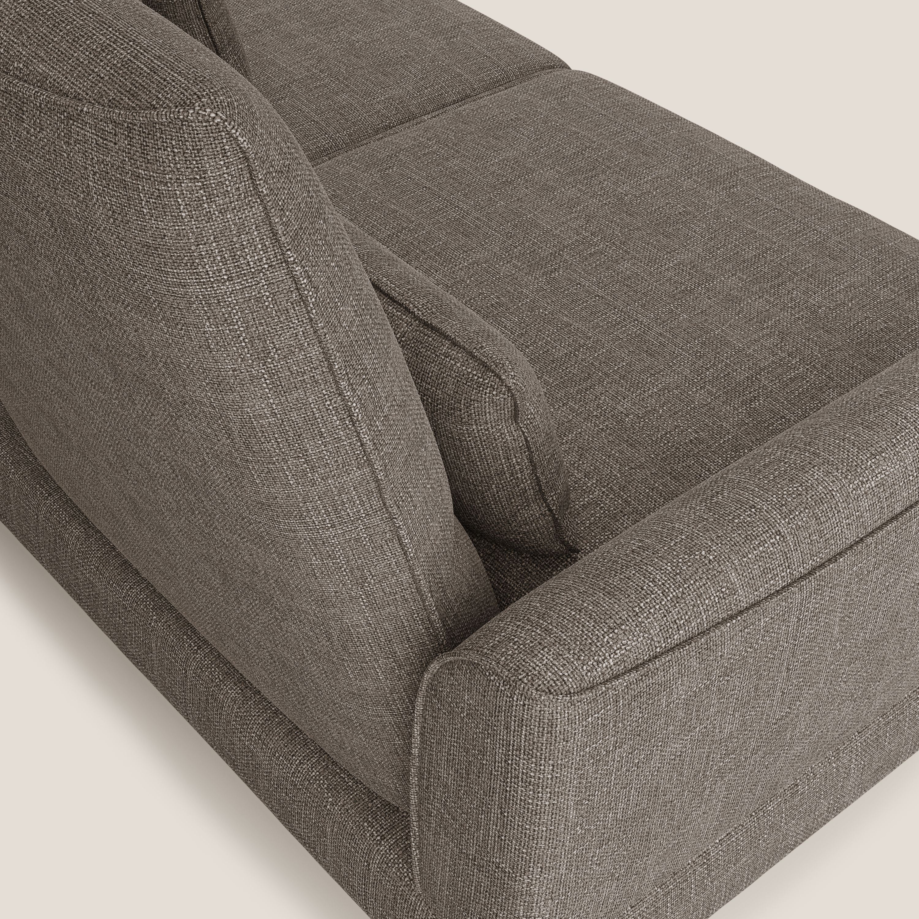 Tommy Divano relax con schienali traslanti in morbido tessuto fiammato T06 marrone - divani.store