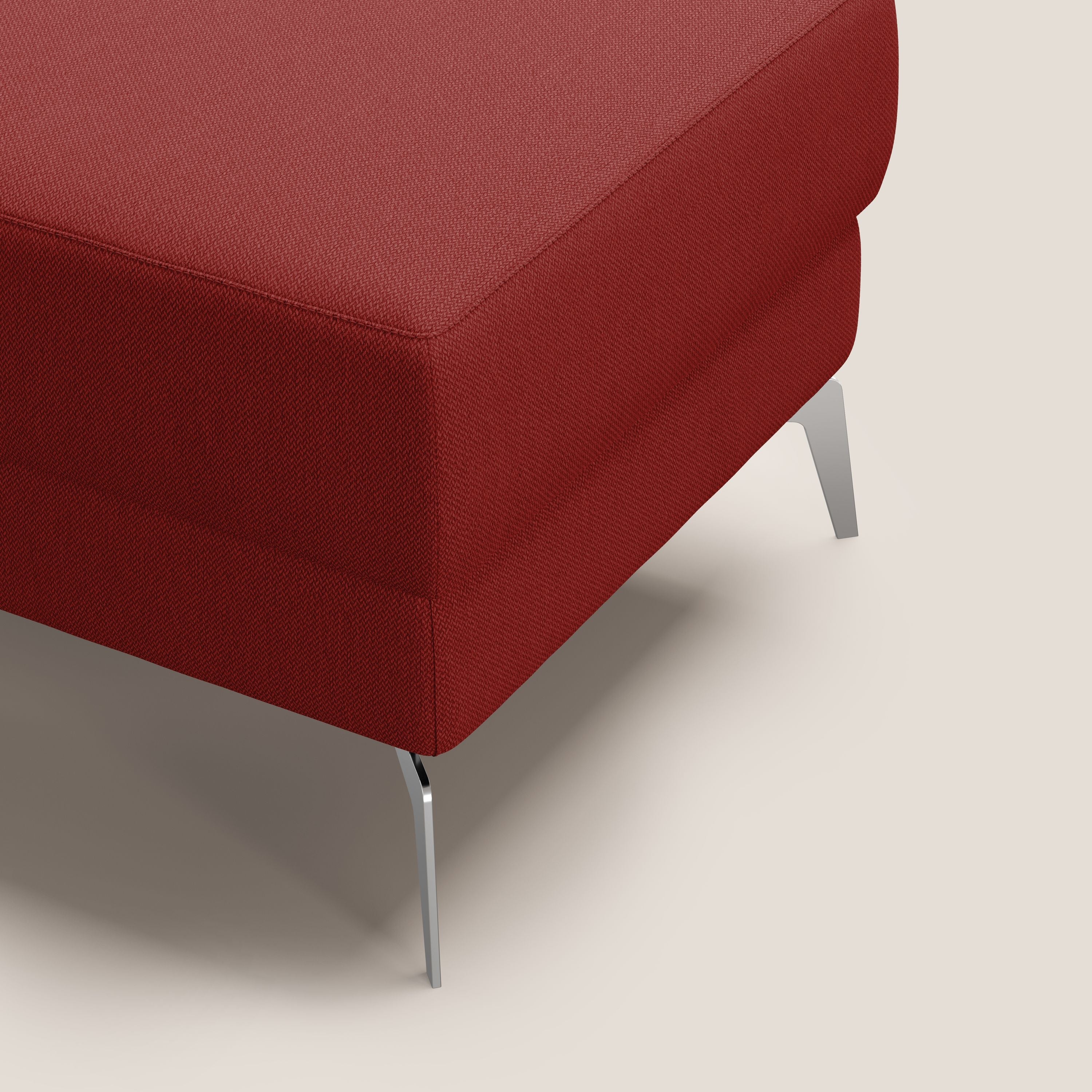 Star Pouf con piedini alti in tessuto smacchiabile T05 rosso - divani.store