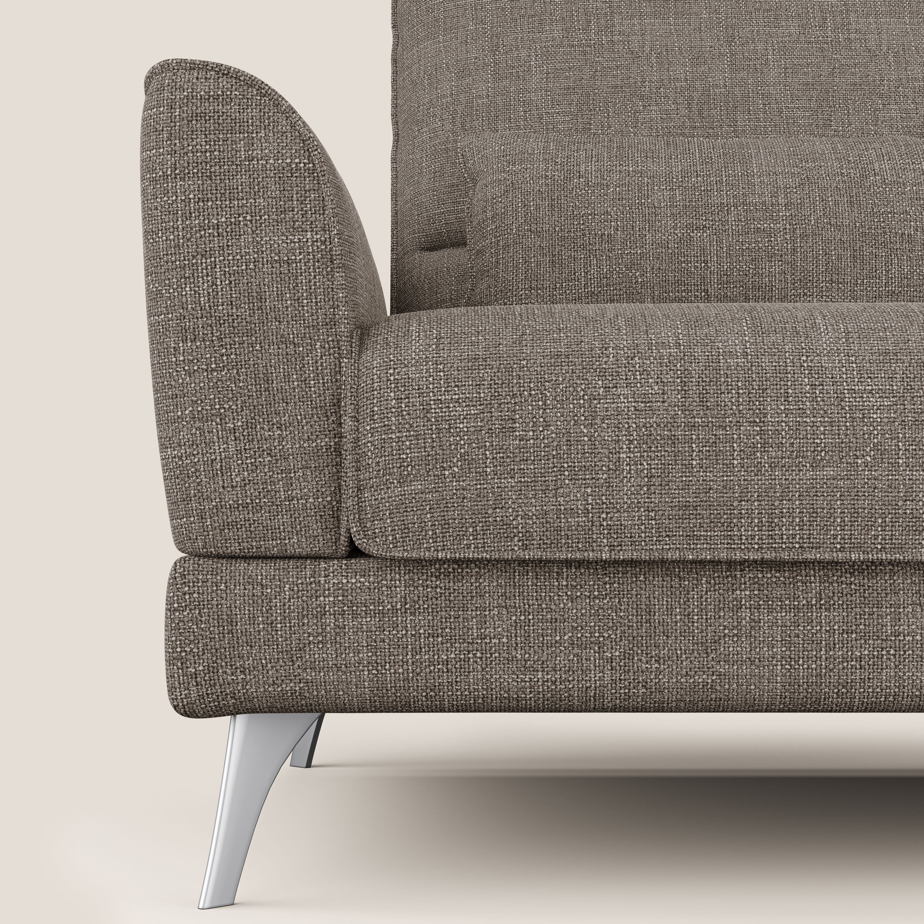 Tommy Divano relax con schienali traslanti in morbido tessuto fiammato T06 marrone - divani.store