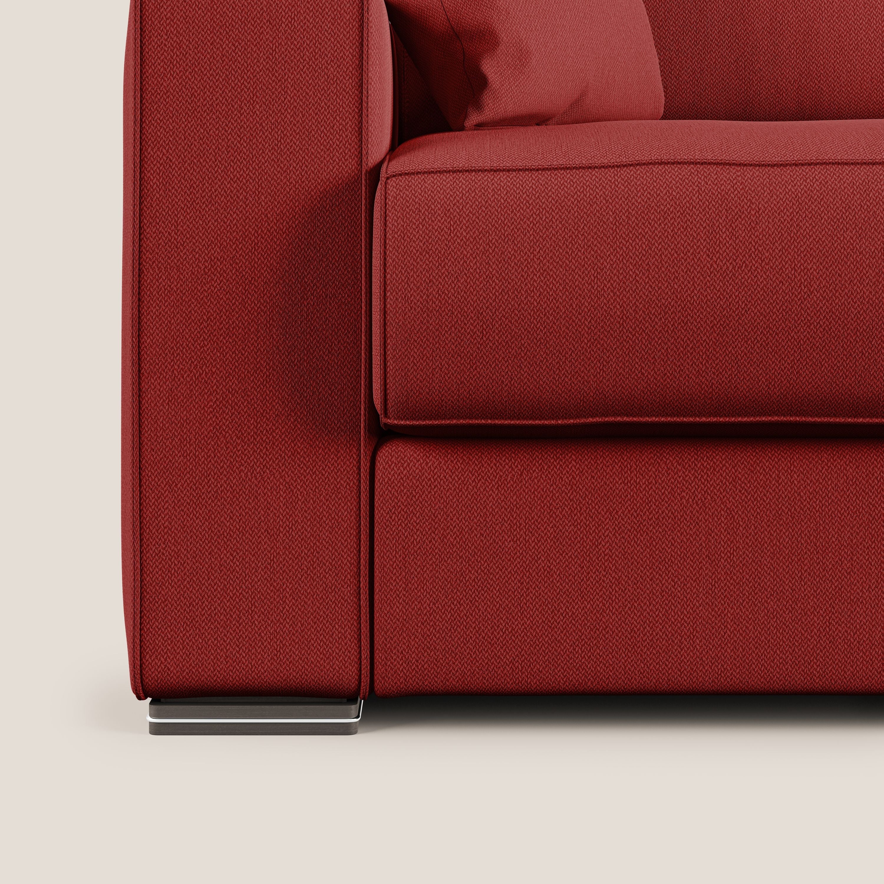 Dream Divano letto angolare in tessuto smacchiabile T05 rosso - divani.store