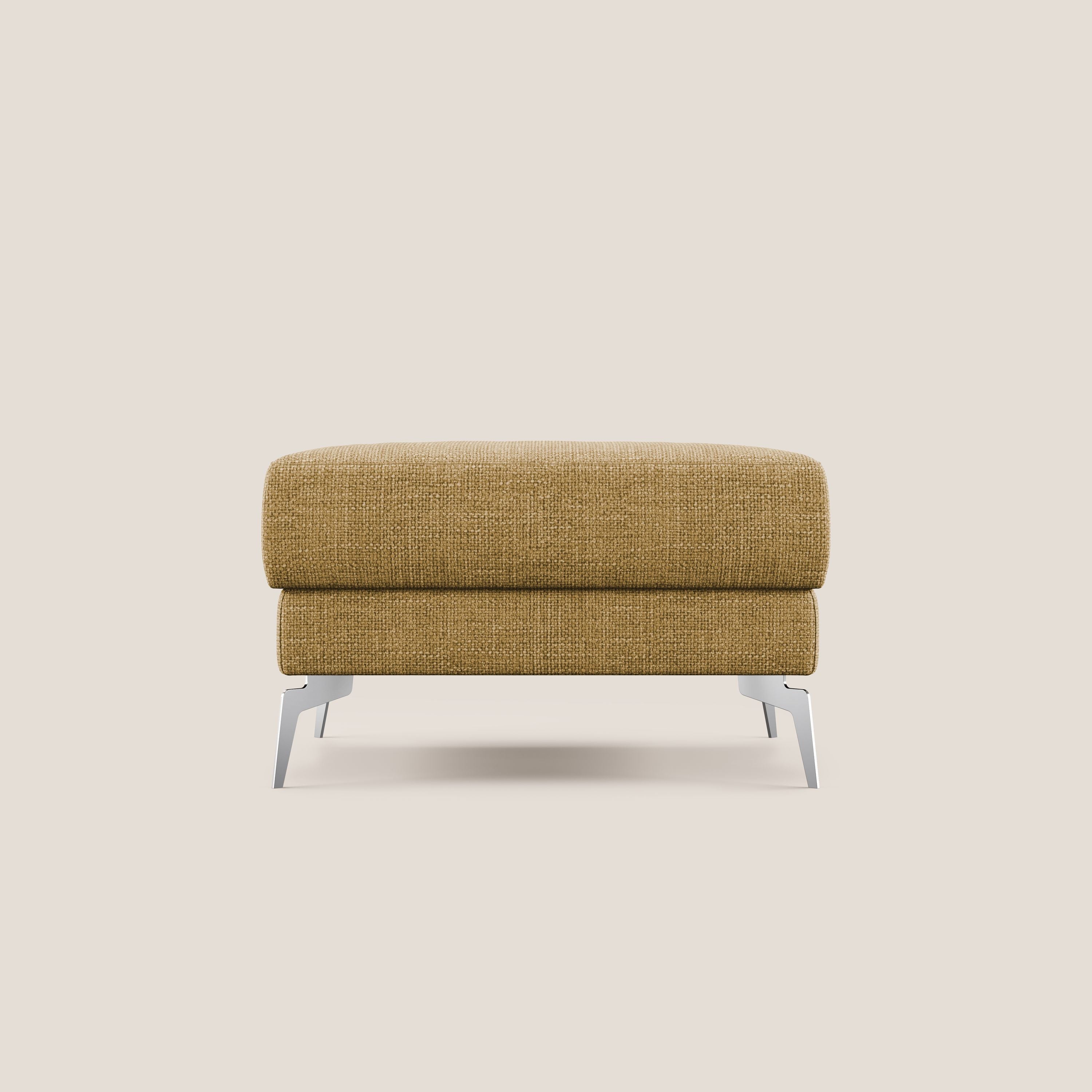 Star Pouf con piedini alti in tessuto impermeabile morbido intreccio T06 giallo - divani.store