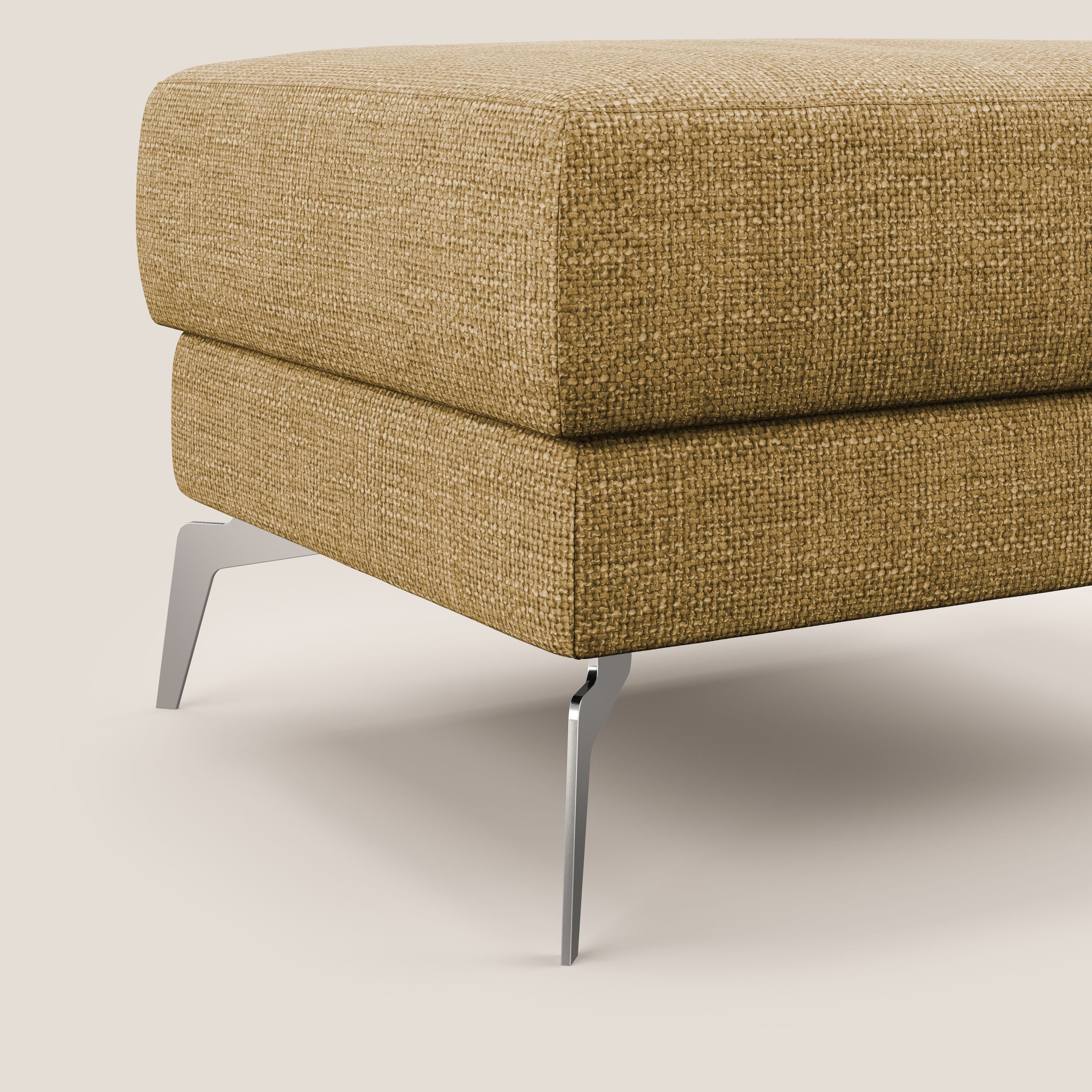 Star Pouf con piedini alti in tessuto impermeabile morbido intreccio T06 giallo - divani.store