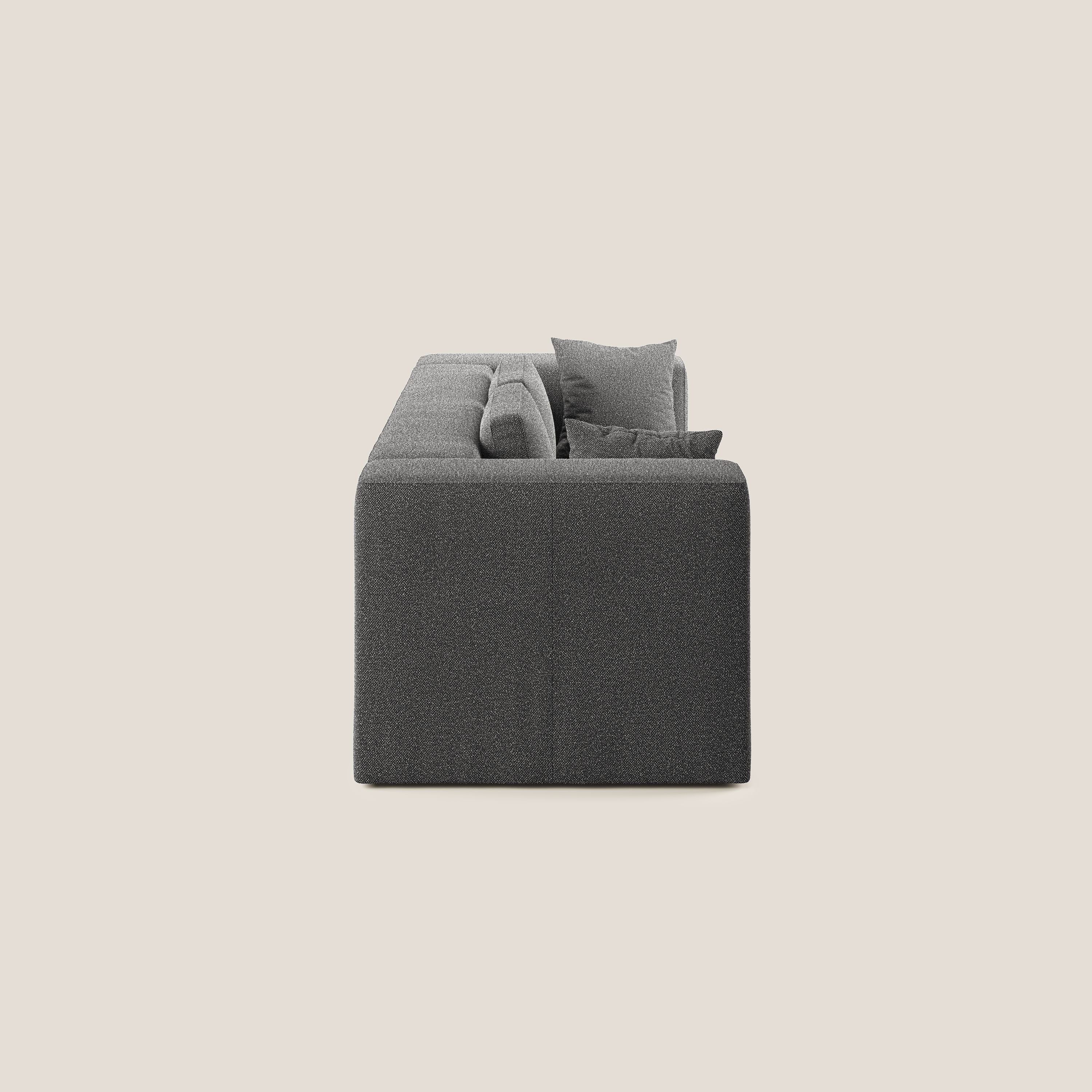 Nettuno divano moderno componibile in morbido tessuto bouclè T07 antracite - divani.store
