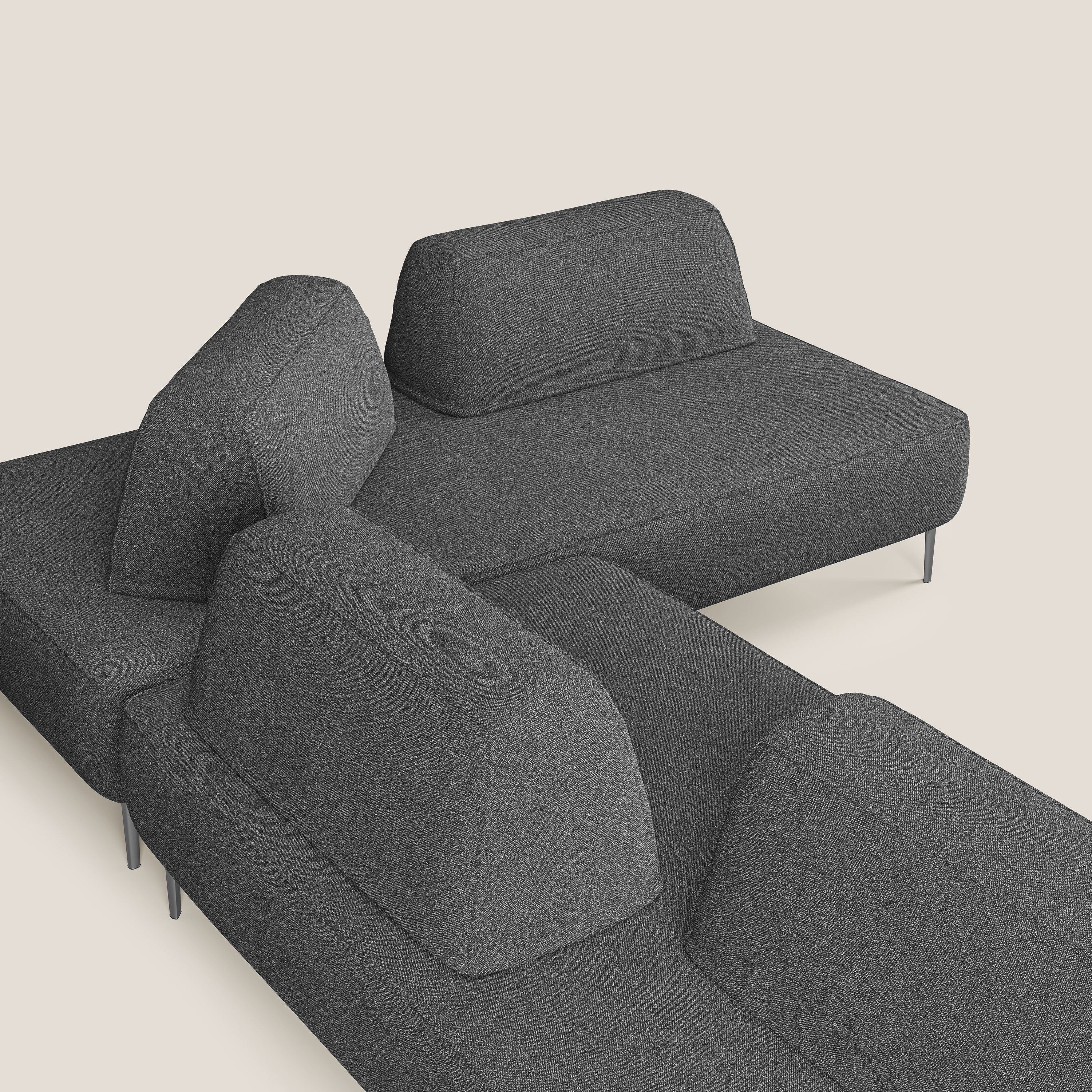 Newton divano angolare modulare con schienali movibili T07 antracite - divani.store