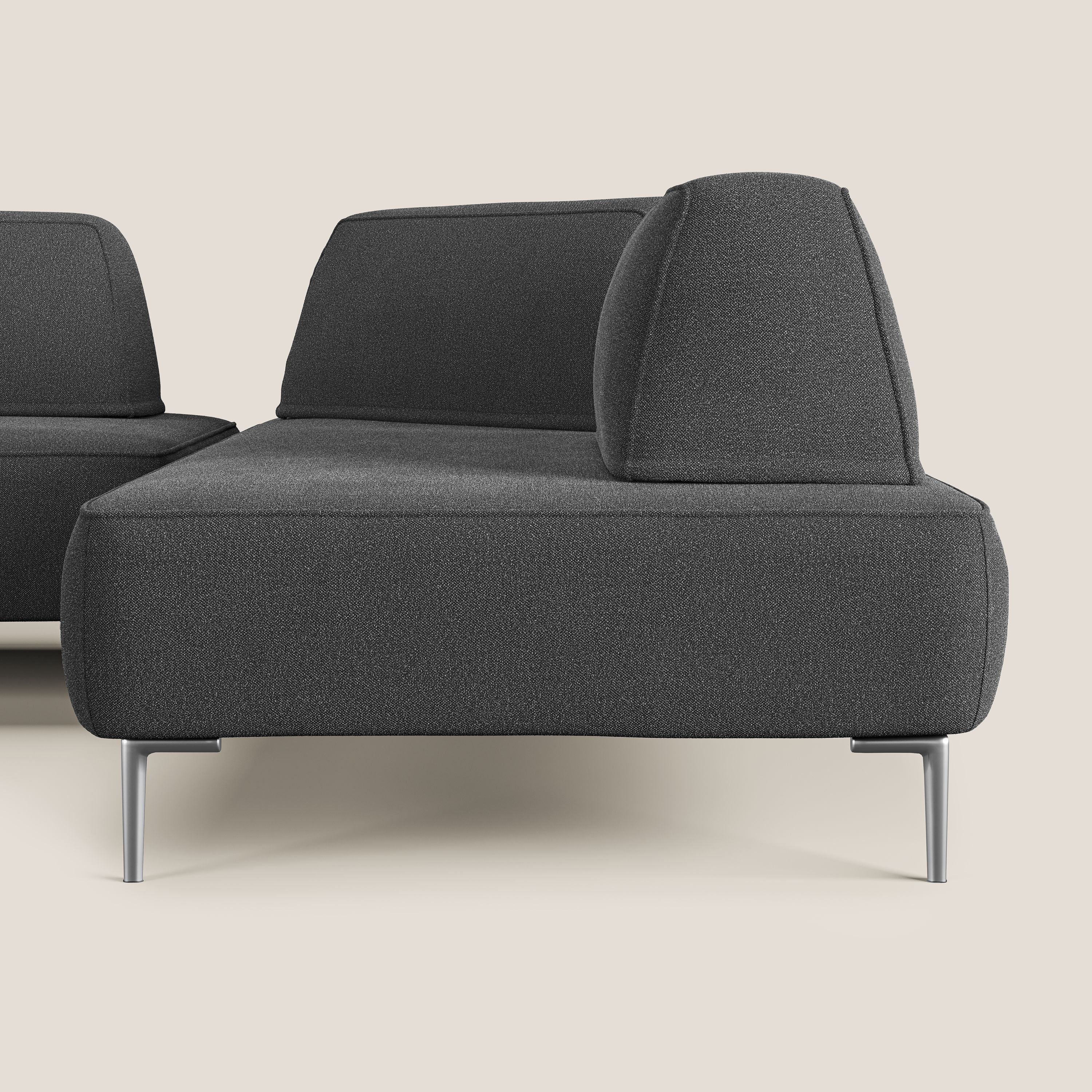 Newton divano angolare modulare con schienali movibili T07 antracite - divani.store