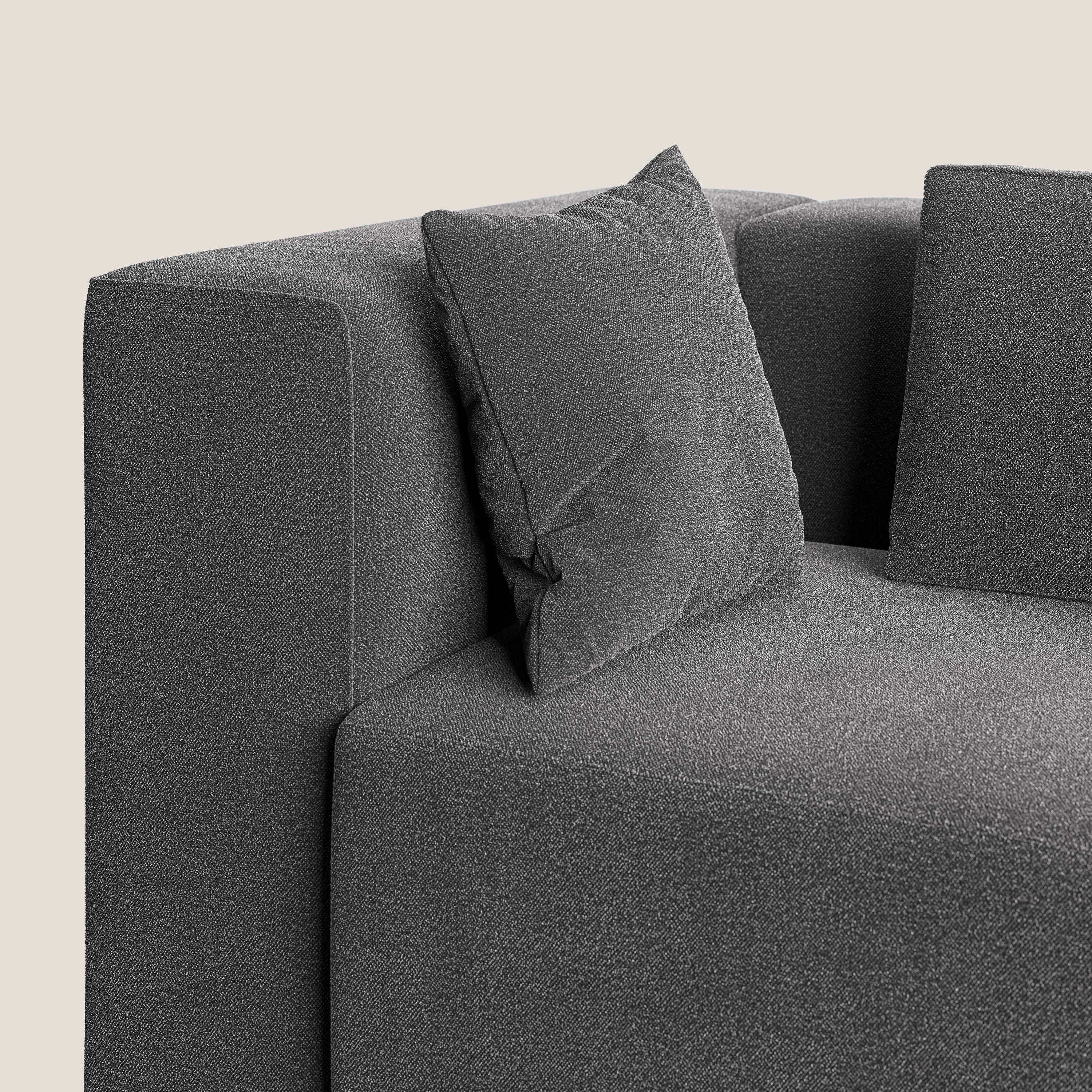 Nettuno divano moderno componibile in morbido tessuto bouclè T07 antracite - divani.store