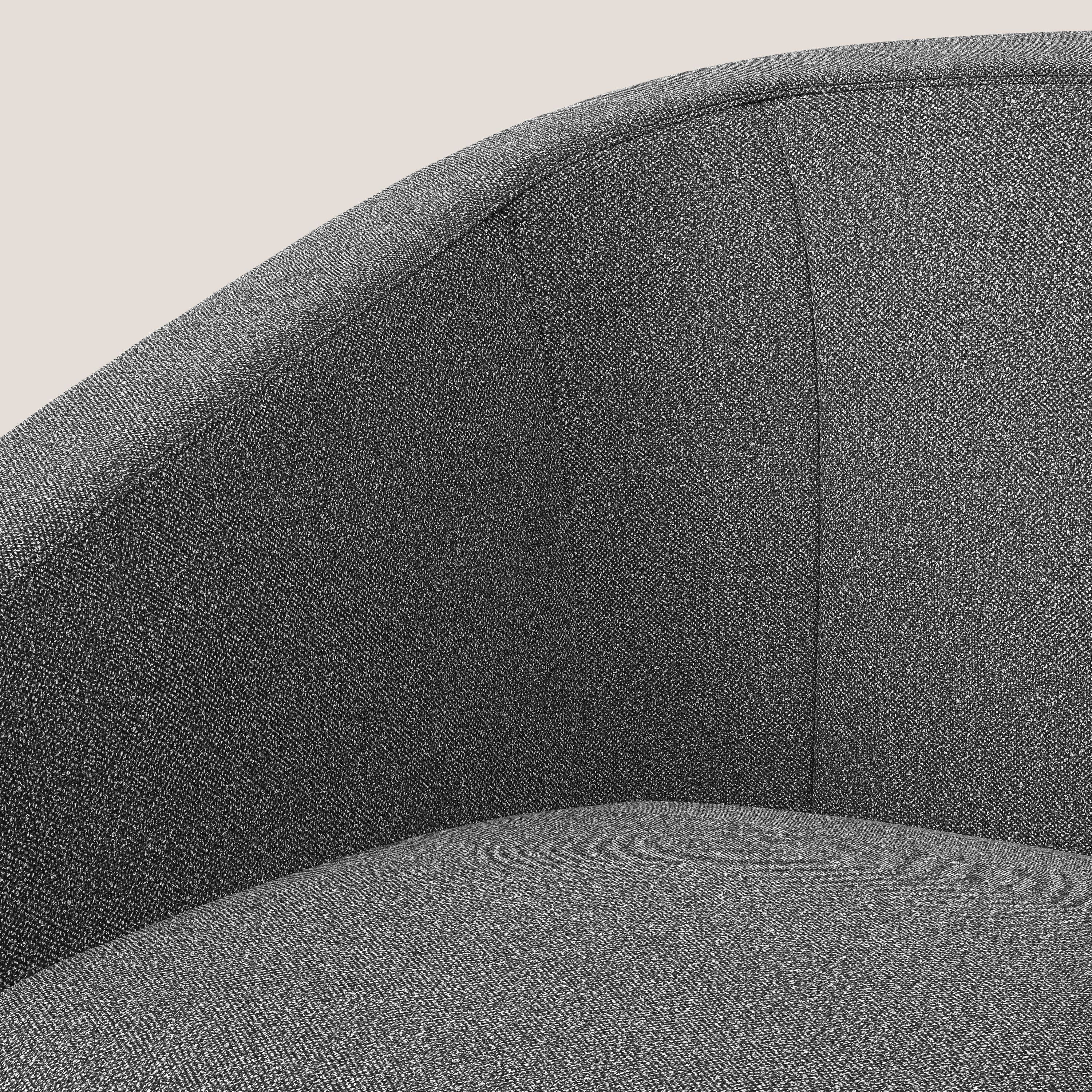 Pandora Poltroncina in morbido tessuto bouclé impermeabile T07 antracite - divani.store