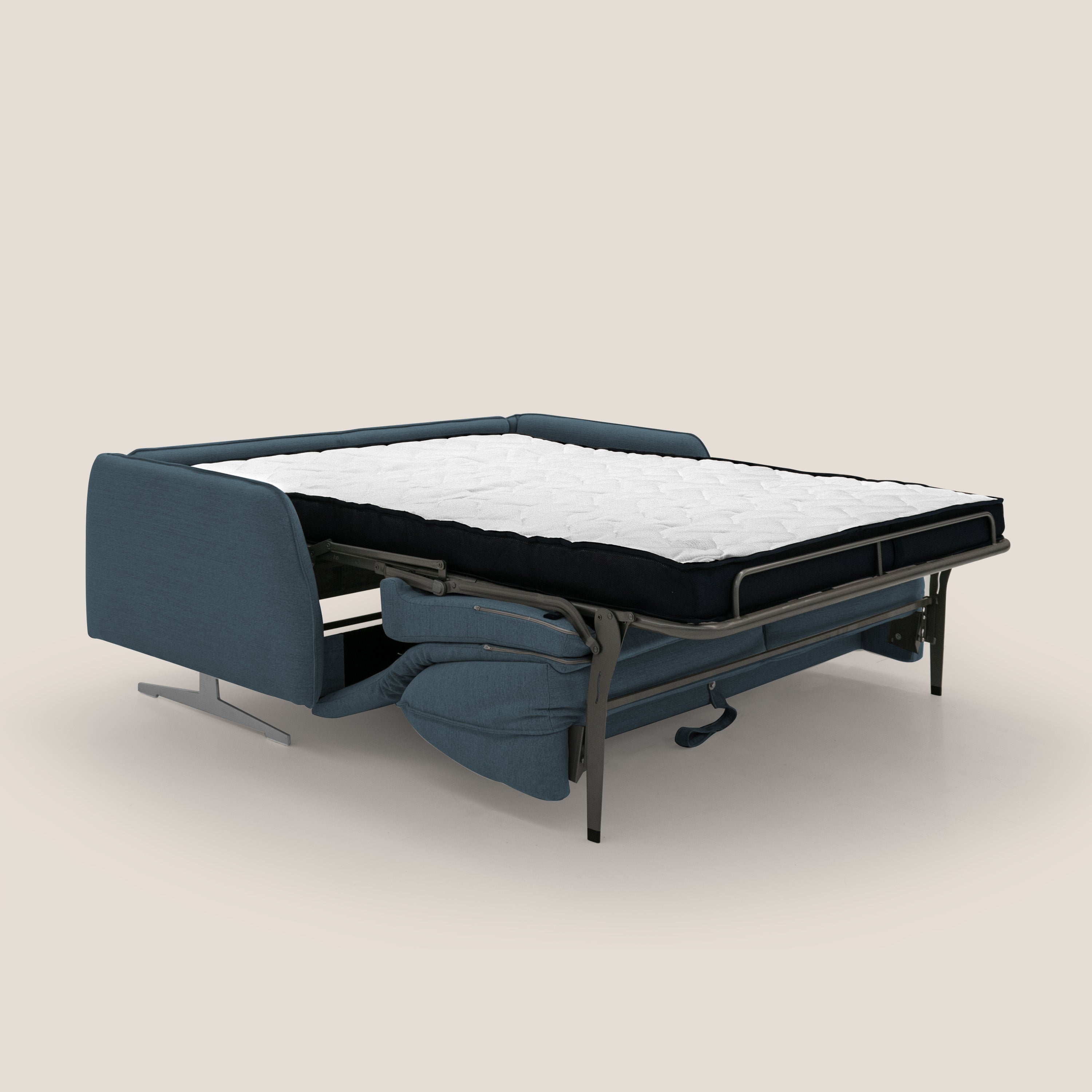 Texas Divano letto matrimoniale moderno in tessuto impermeabile T19 blu - divani.store