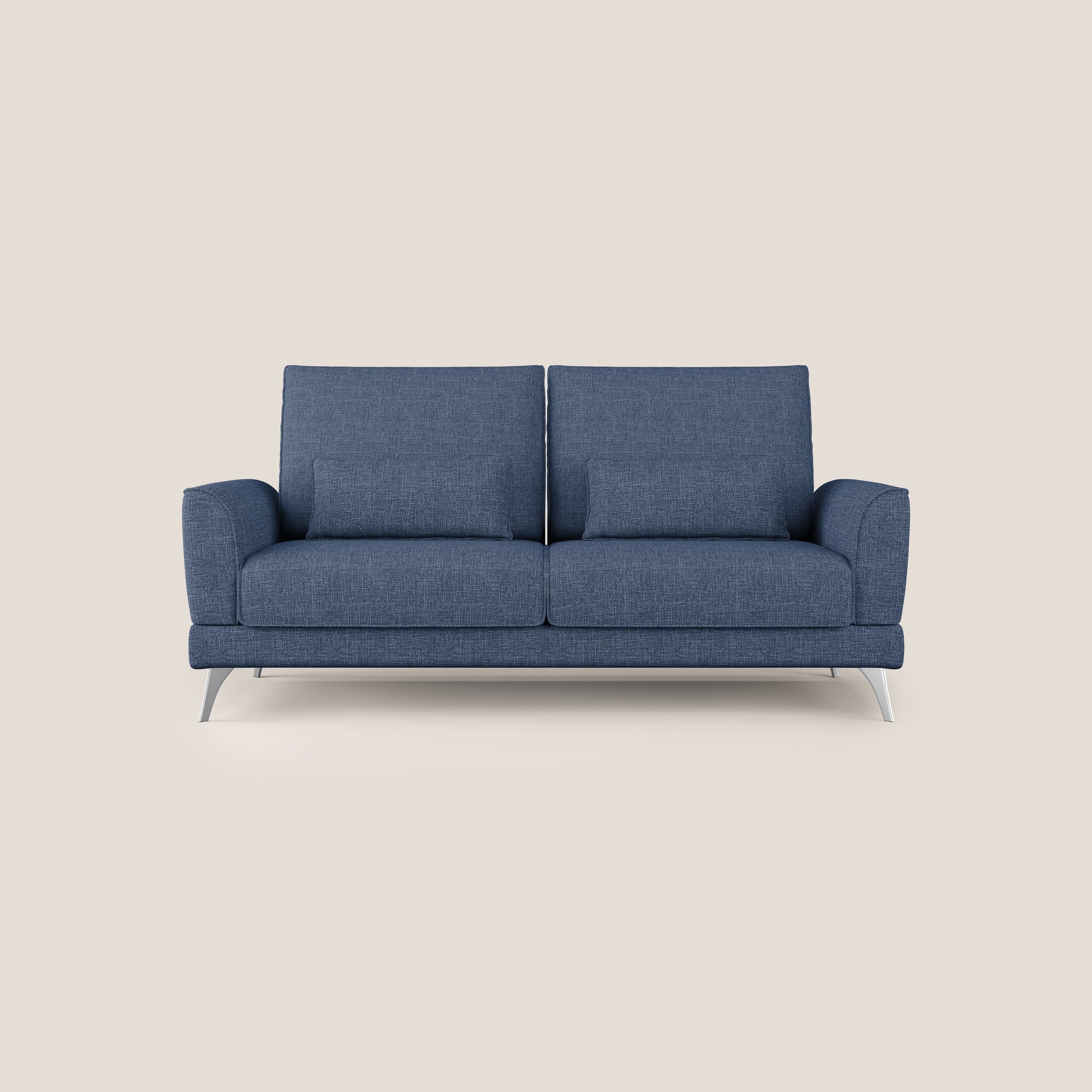 Tommy Divano relax con schienali traslanti in morbido tessuto fiammato T06 blu - divani.store