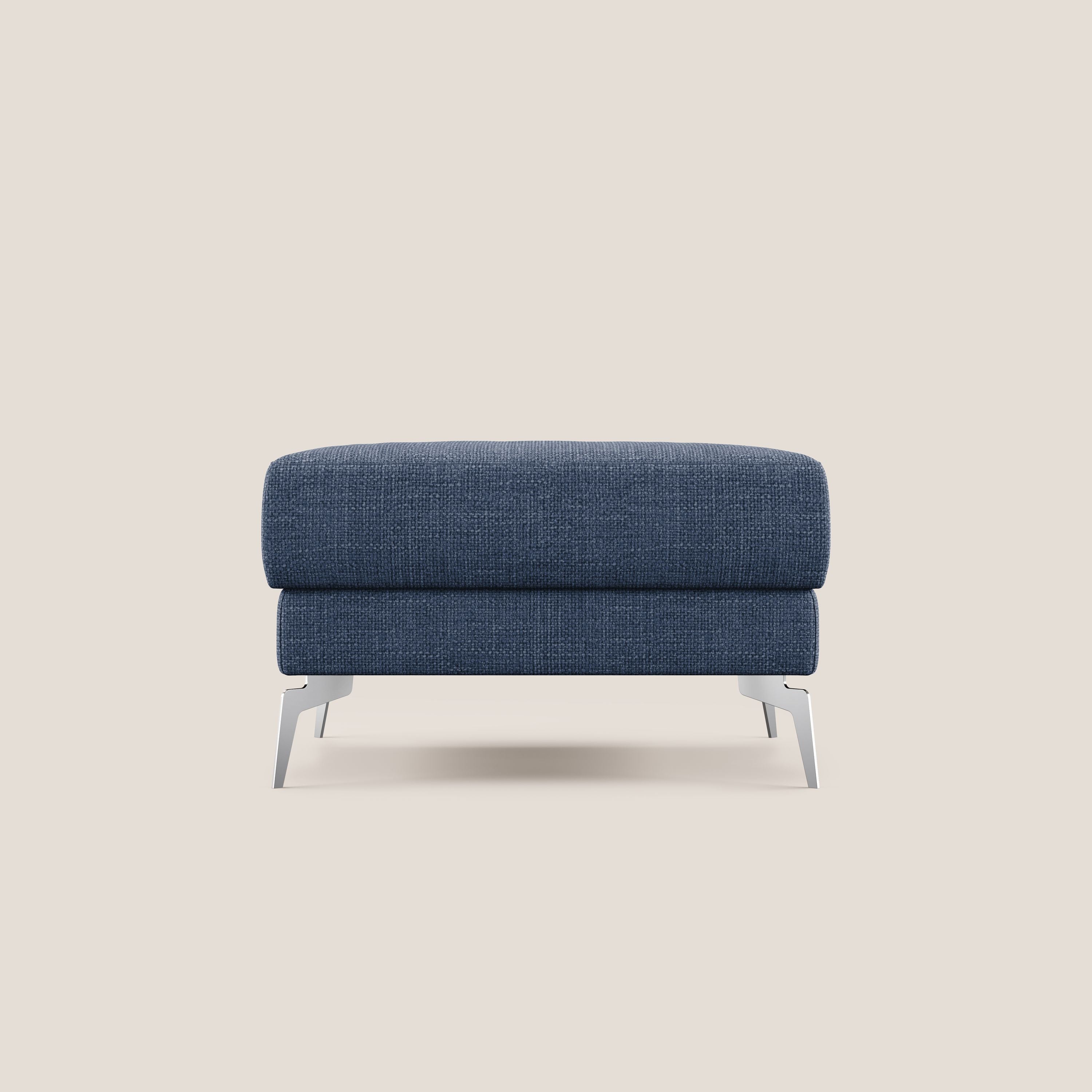 Star Pouf con piedini alti in tessuto impermeabile morbido intreccio T06 blu - divani.store