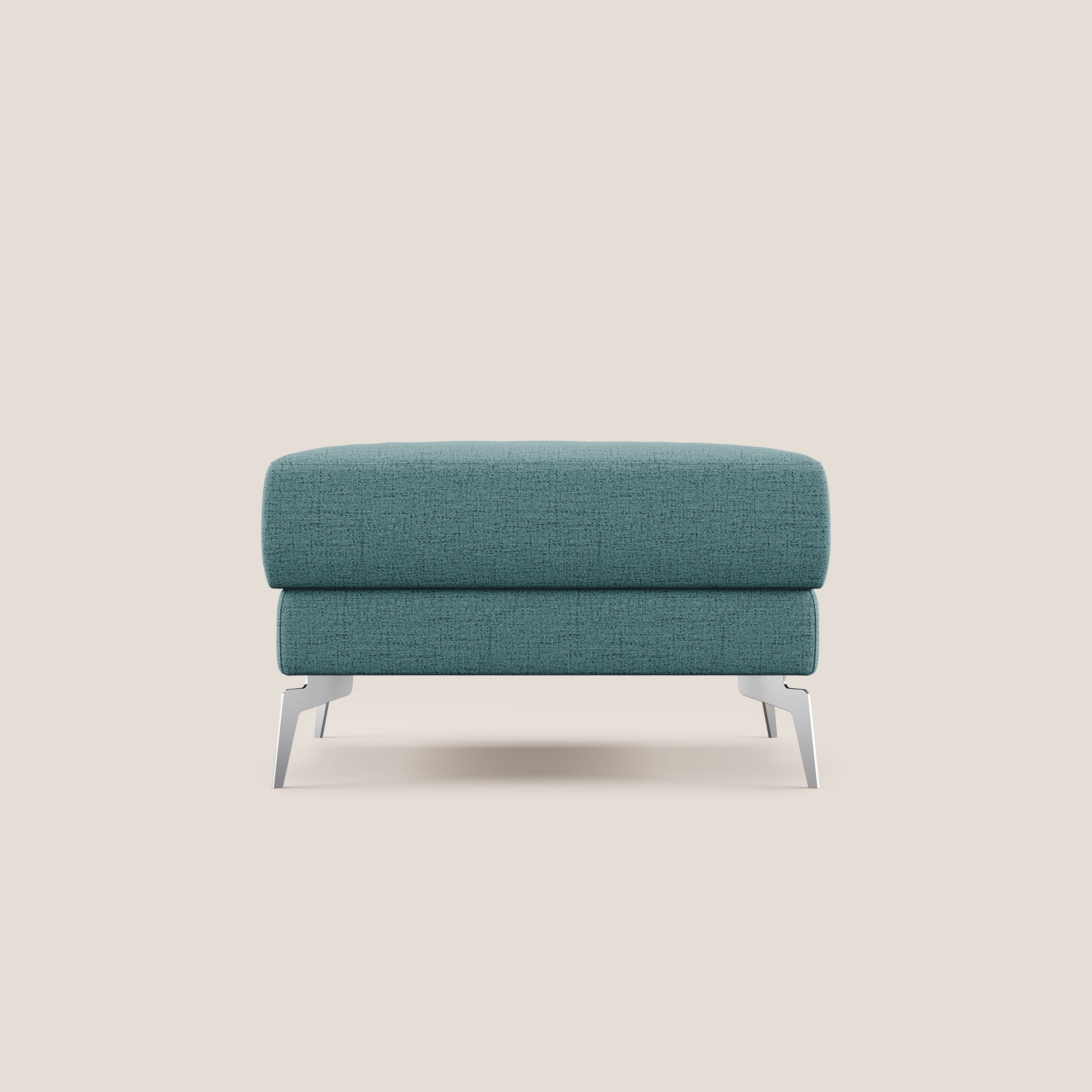 Star Pouf con piedini alti in tessuto impermeabile fiammato T03 azzurro - divani.store