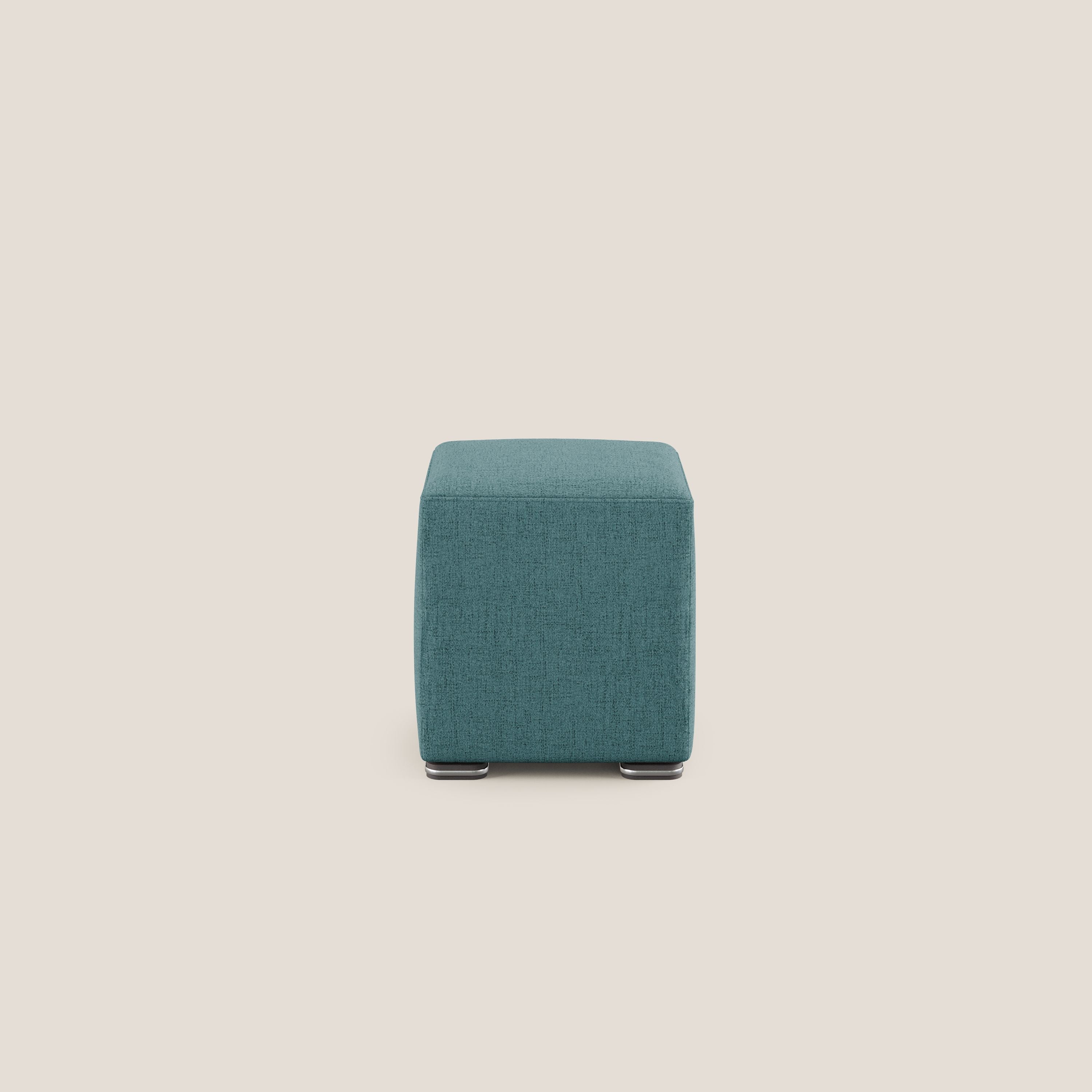 Cube pouf in tessuto morbido impermeabile T03 azzurro - divani.store