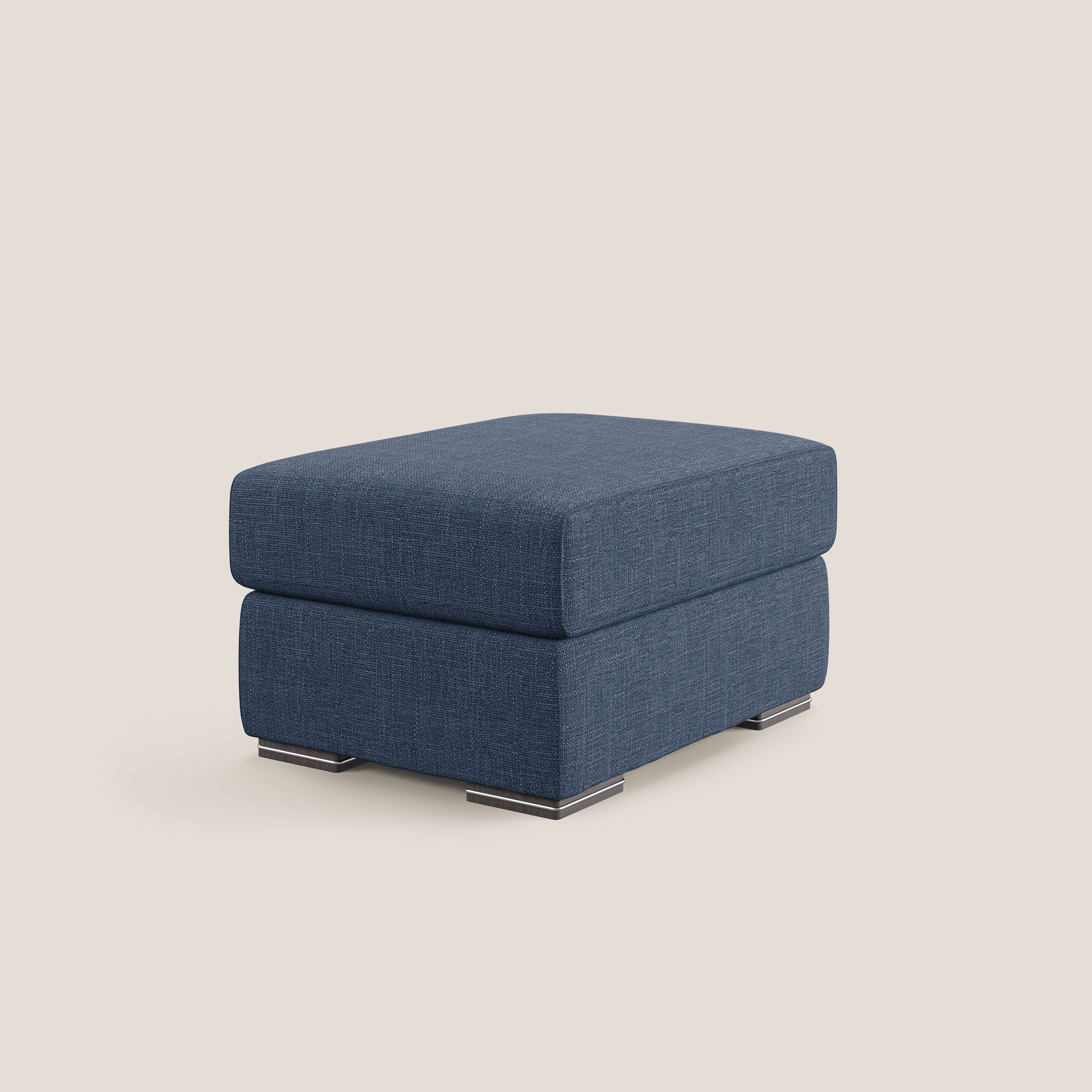 Sun pouf apribile contenitore in tessuto impermeabile morbido intreccio T06 blu - divani.store