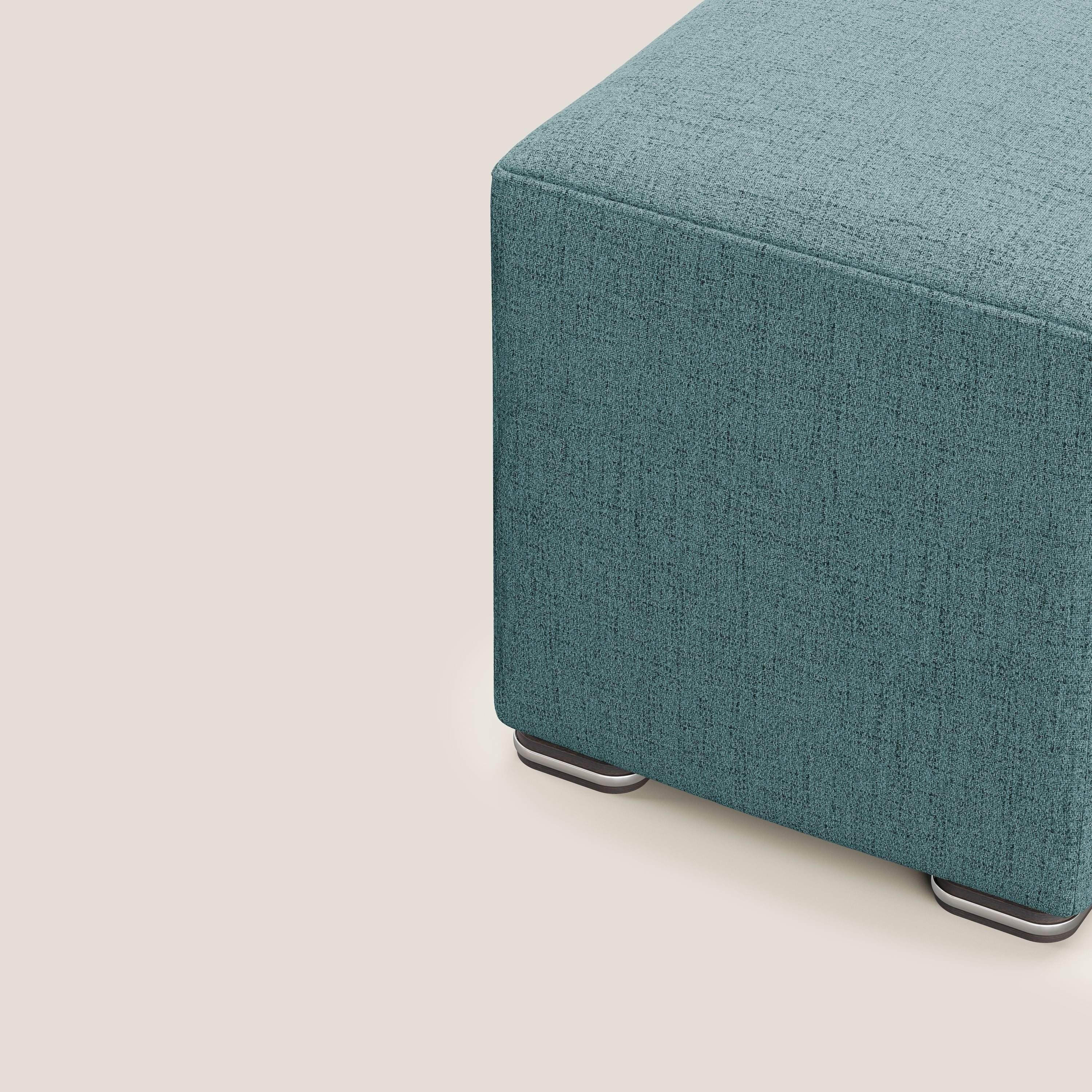 Cube pouf in tessuto morbido impermeabile T03 azzurro - divani.store