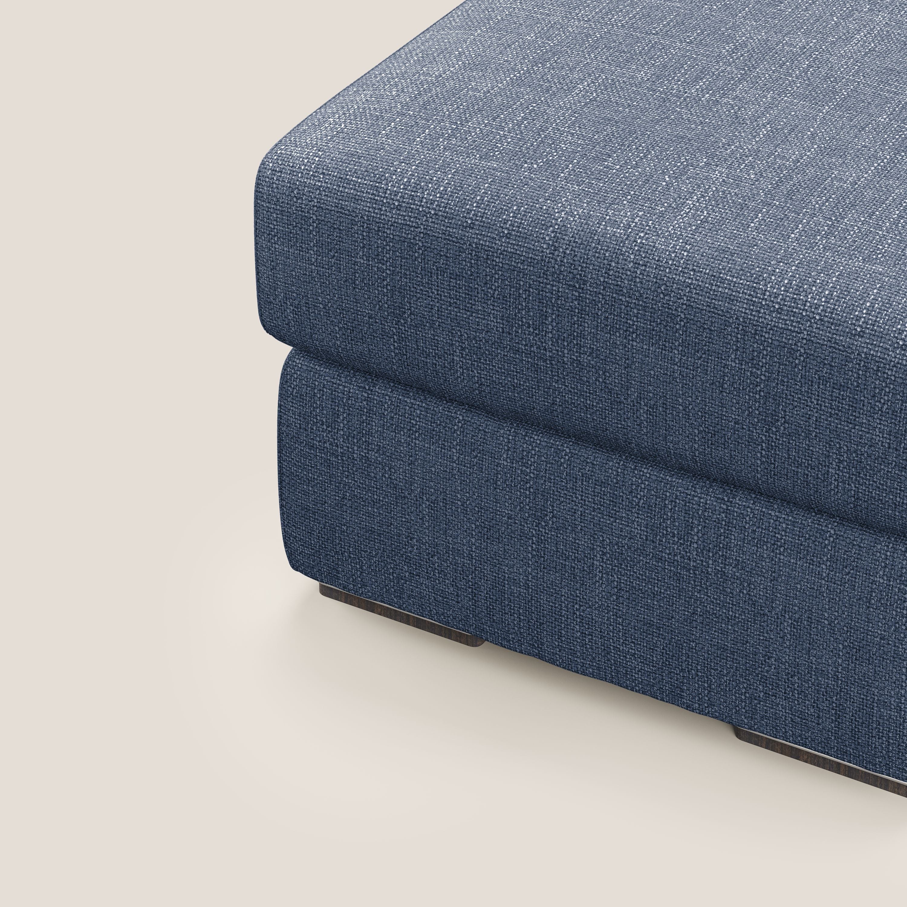 Sun pouf apribile contenitore in tessuto impermeabile morbido intreccio T06 blu - divani.store