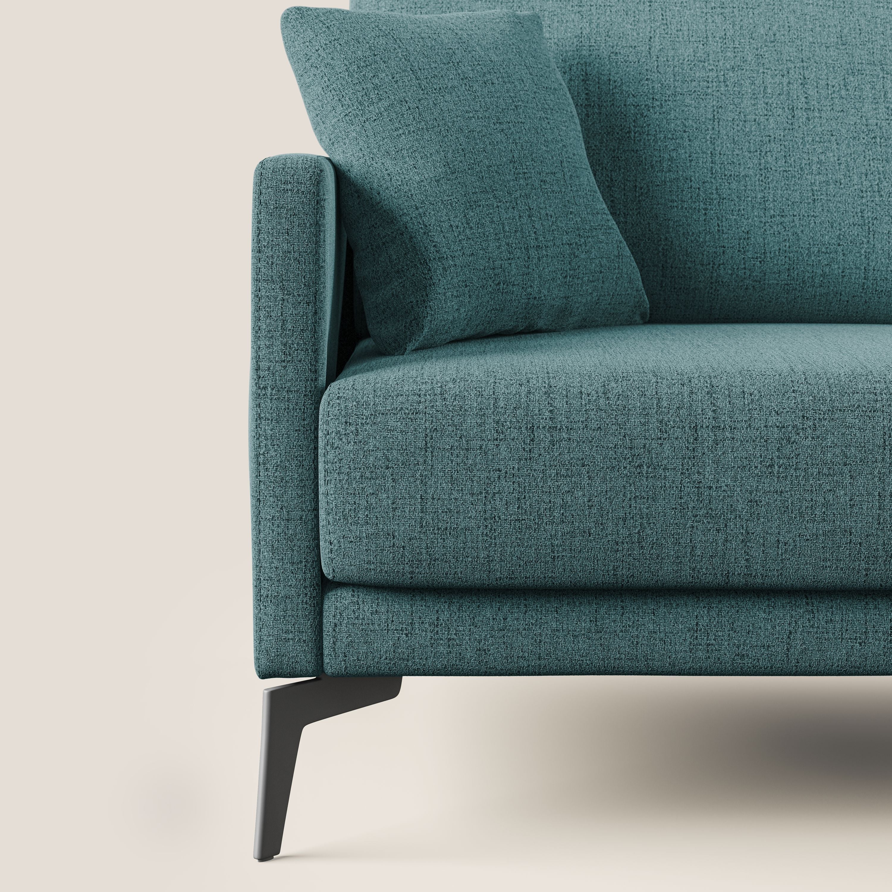 Saturno divano moderno in tessuto morbido impermeabile T03 azzurro - divani.store