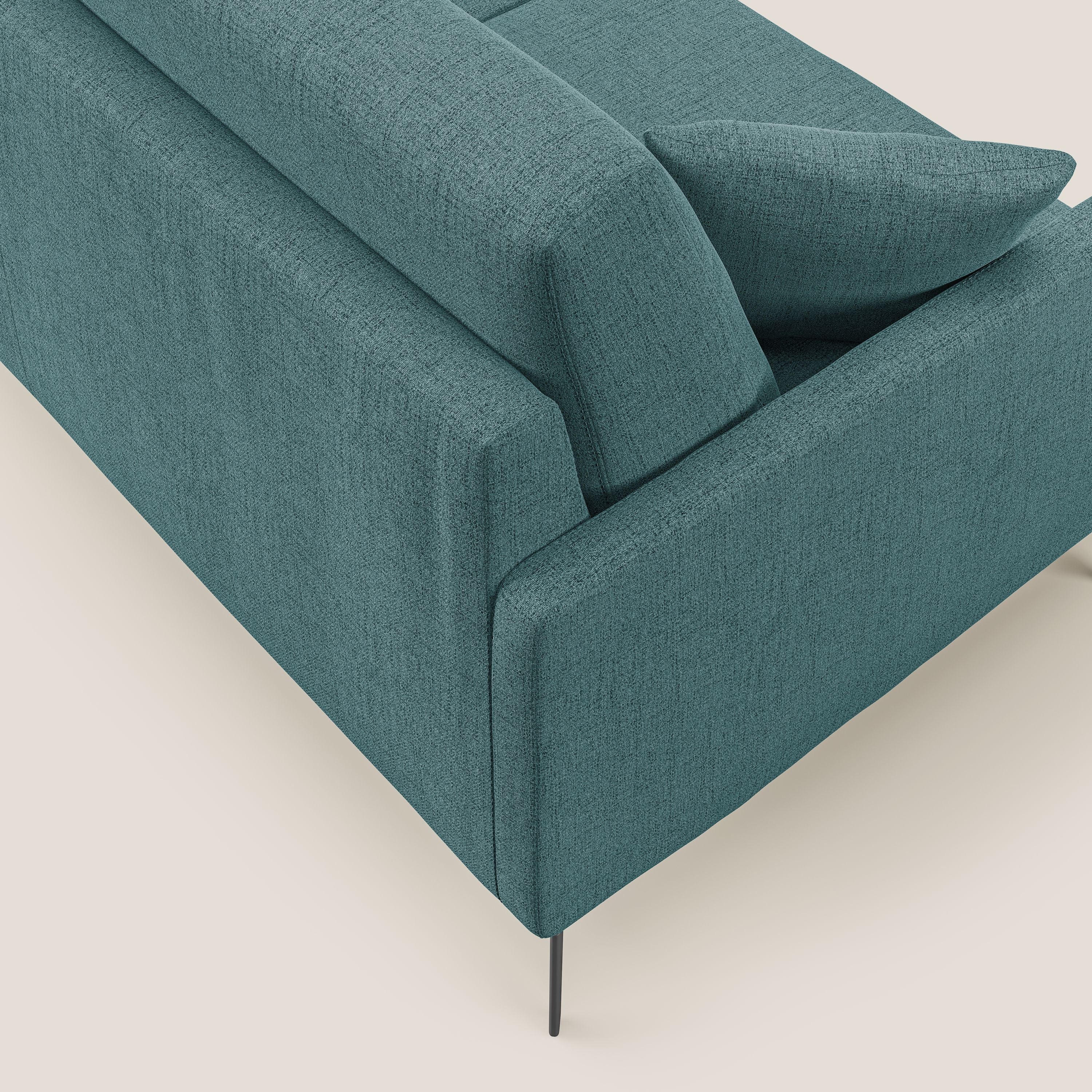 Saturno divano moderno in tessuto morbido impermeabile T03 azzurro - divani.store