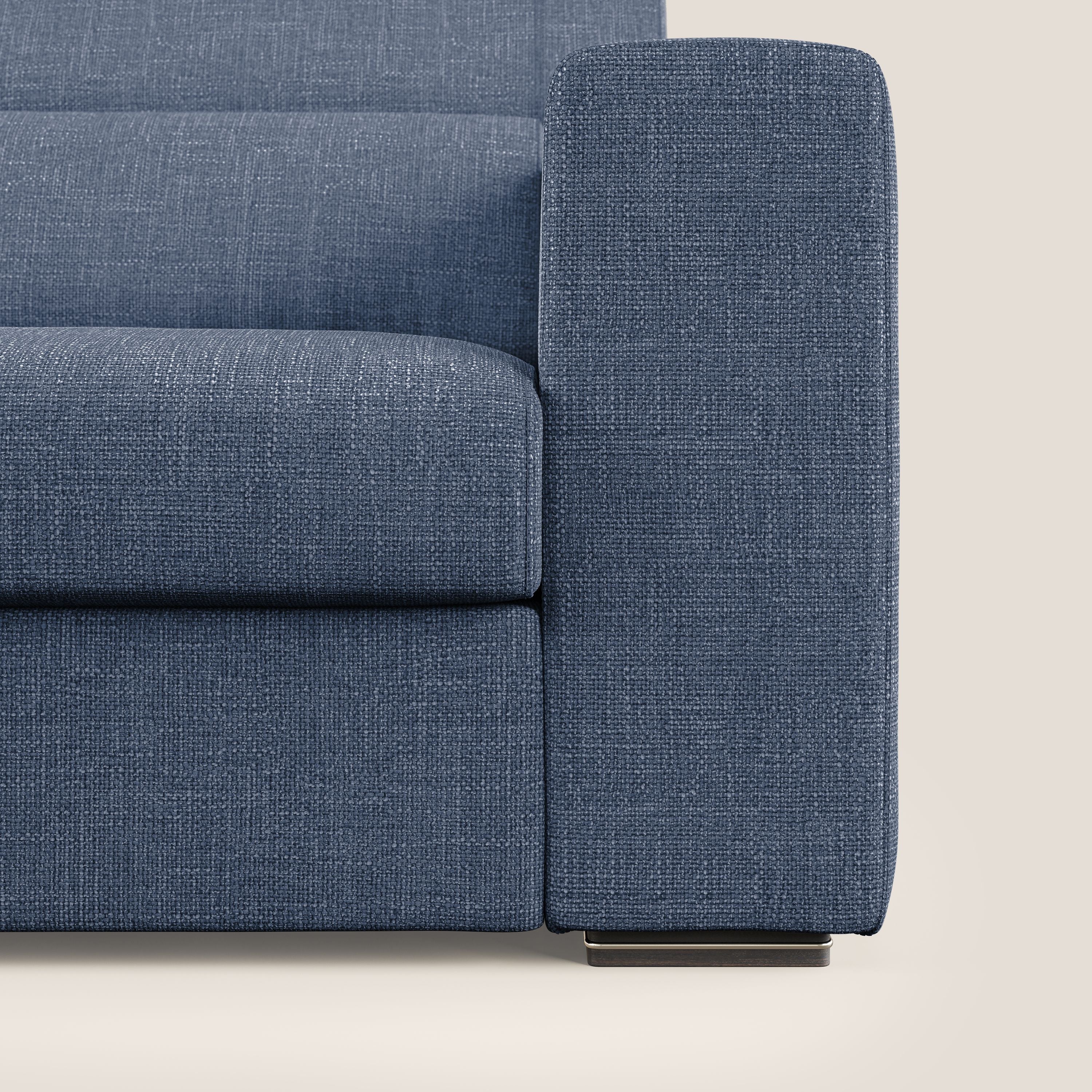 Vegas divano con poggiatesta reclinabili in morbido tessuto impermeabile T06 blu - divani.store