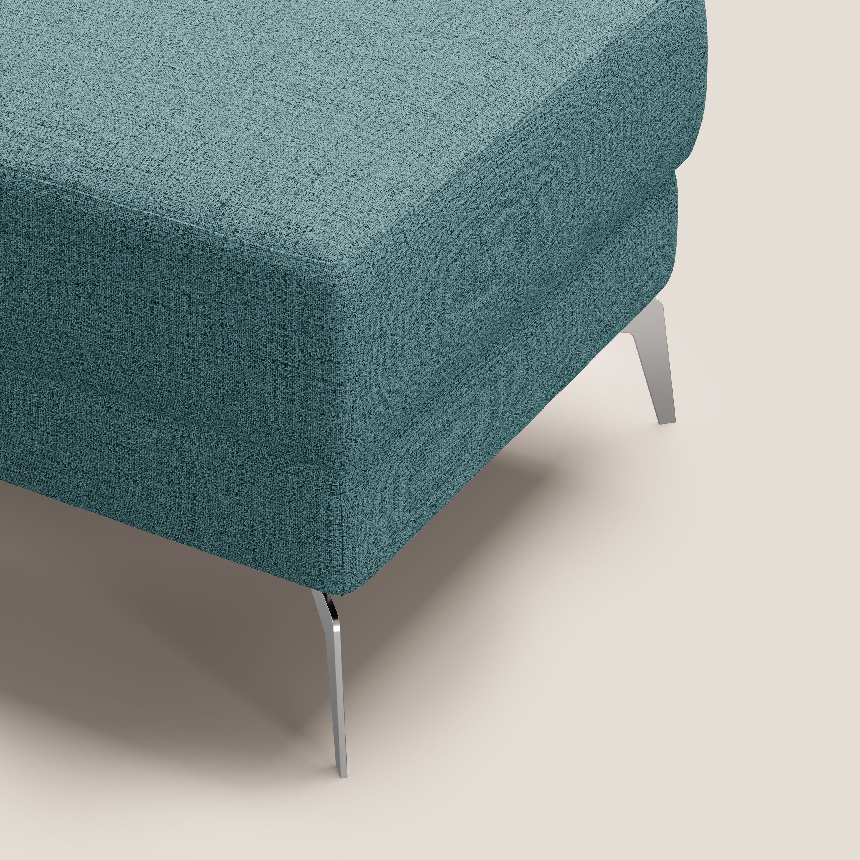 Star Pouf con piedini alti in tessuto impermeabile fiammato T03 azzurro - divani.store