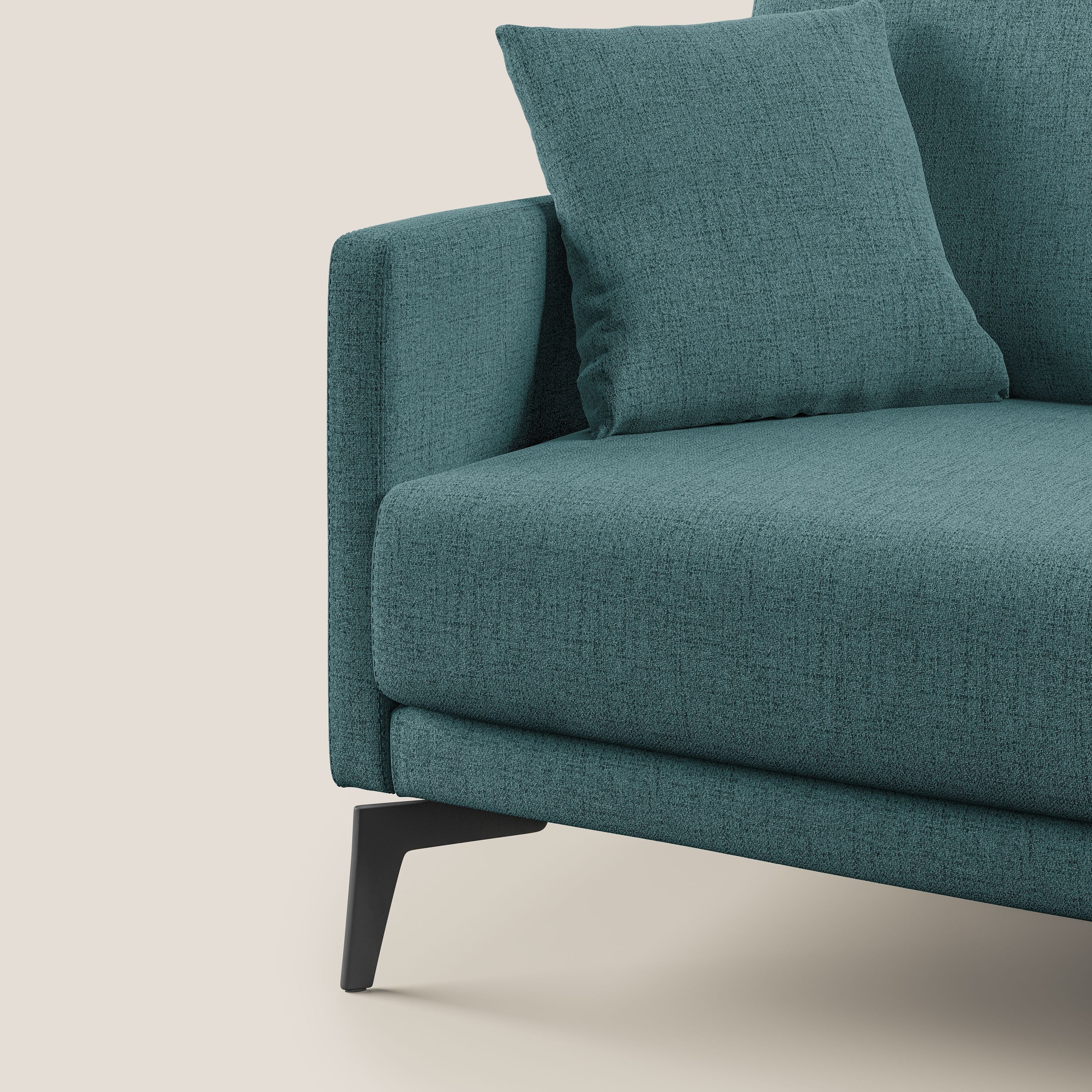 Saturno divano moderno in tessuto morbido impermeabile T03 azzurro - divani.store