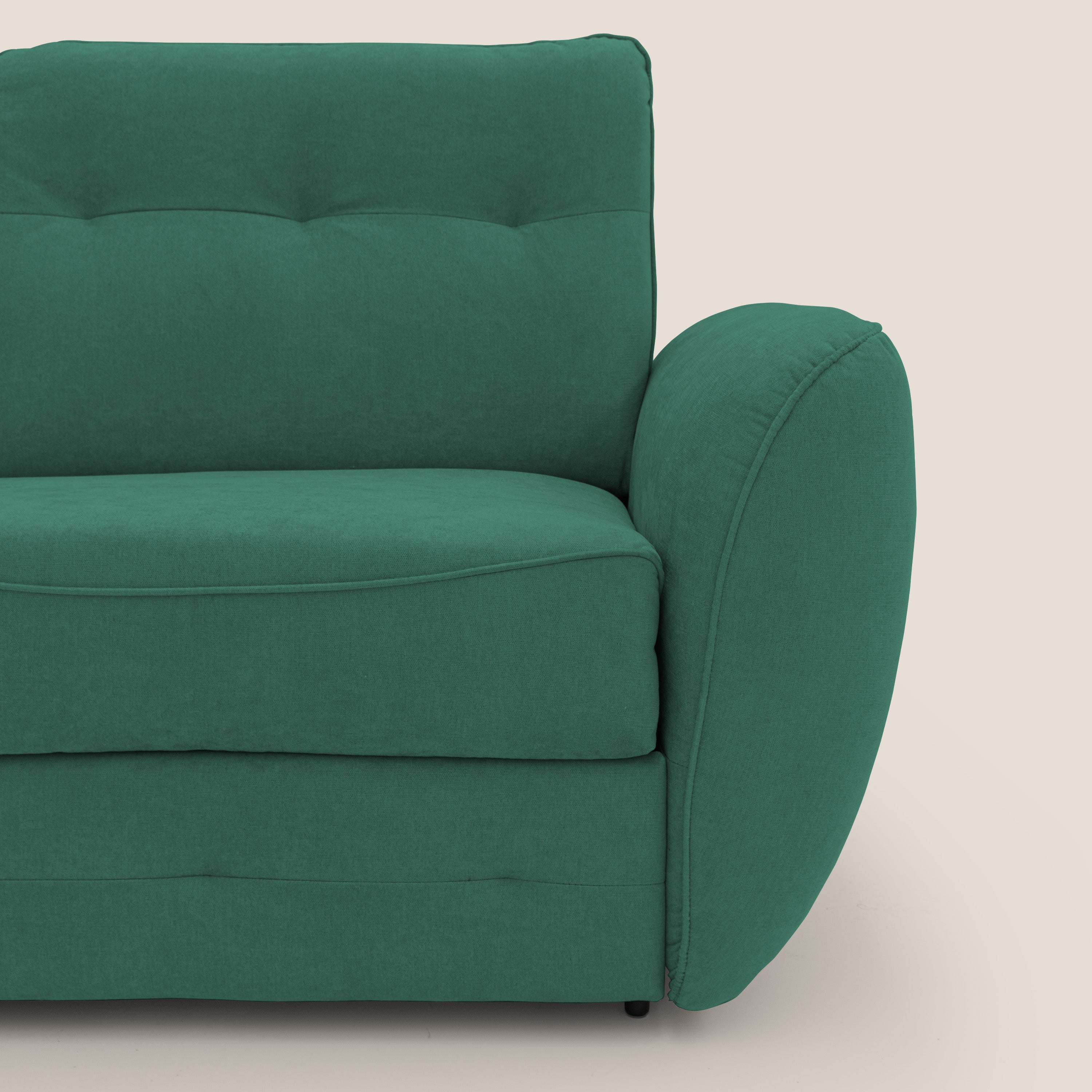 Zeus Divano letto scandinavo con schienale alto in tessuto impermeabile T02 verde - divani.store