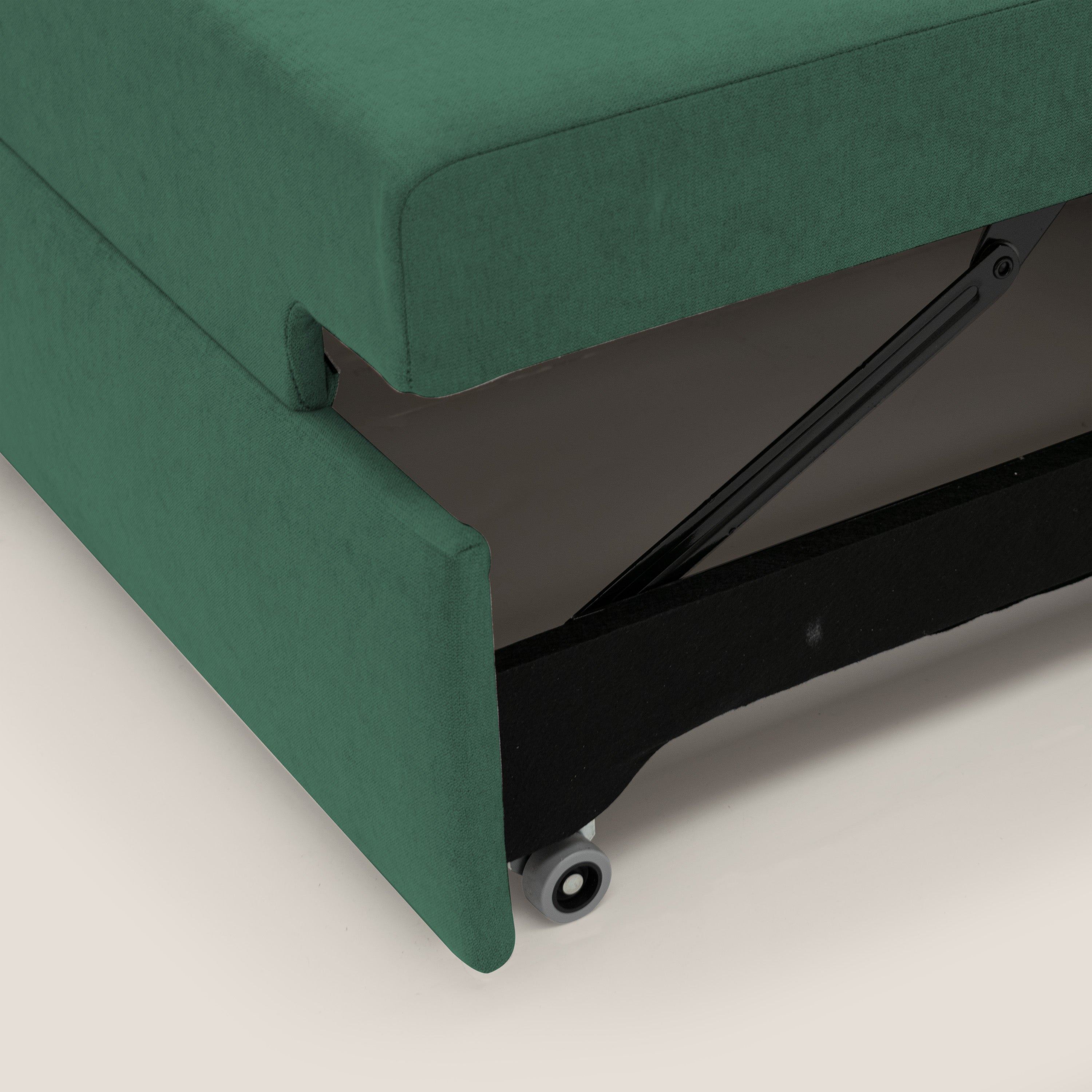 Minerva divano con pouf estraibile poggiapiedi in tessuto morbido impermeabile T02 verde - divani.store