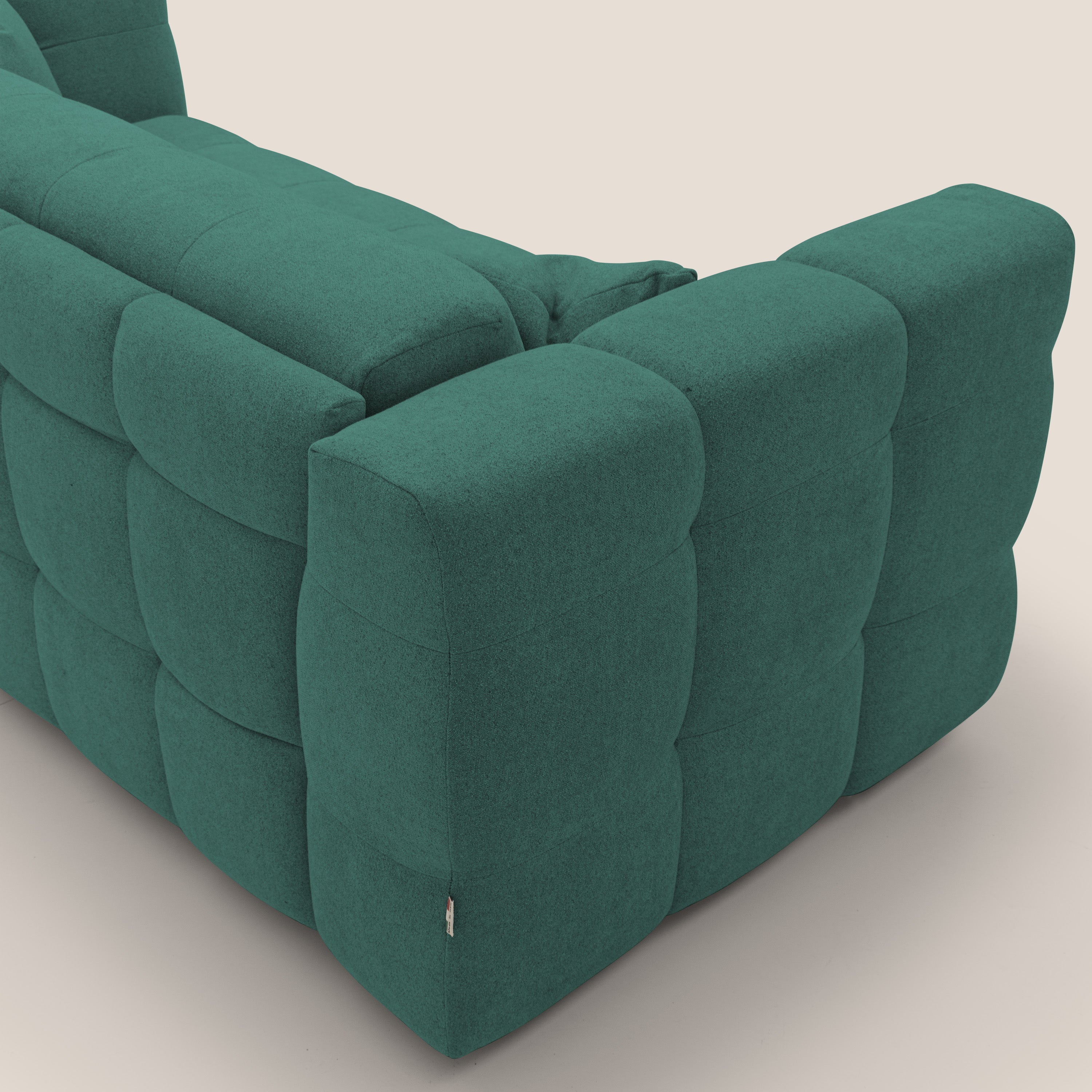 Tender Divano letto matrimoniale dal design innovativo in tessuto bouclet impermeabile T07 verde - divani.store
