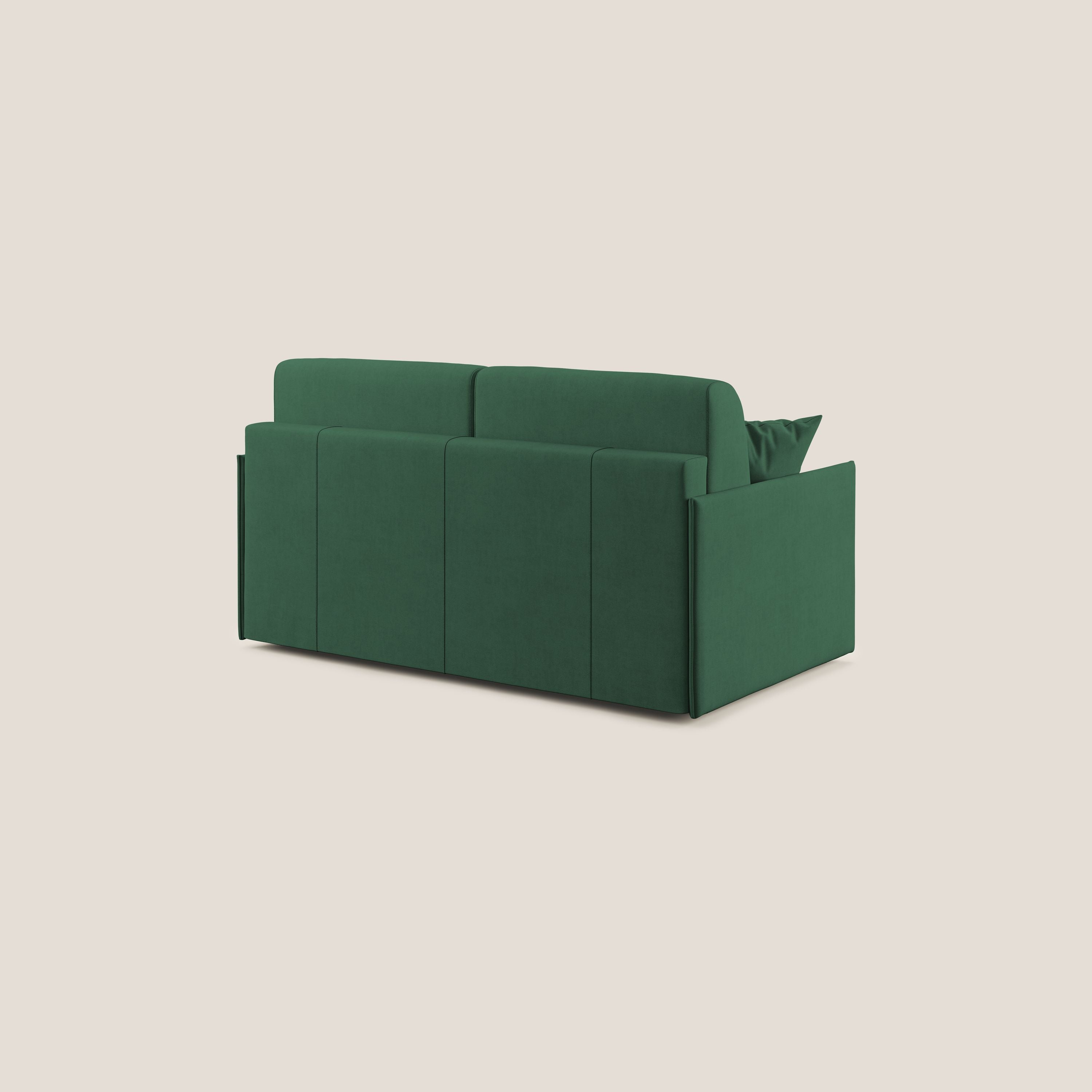 Evans Divano letto in morbido tessuto impermeabile T02 verde - divani.store