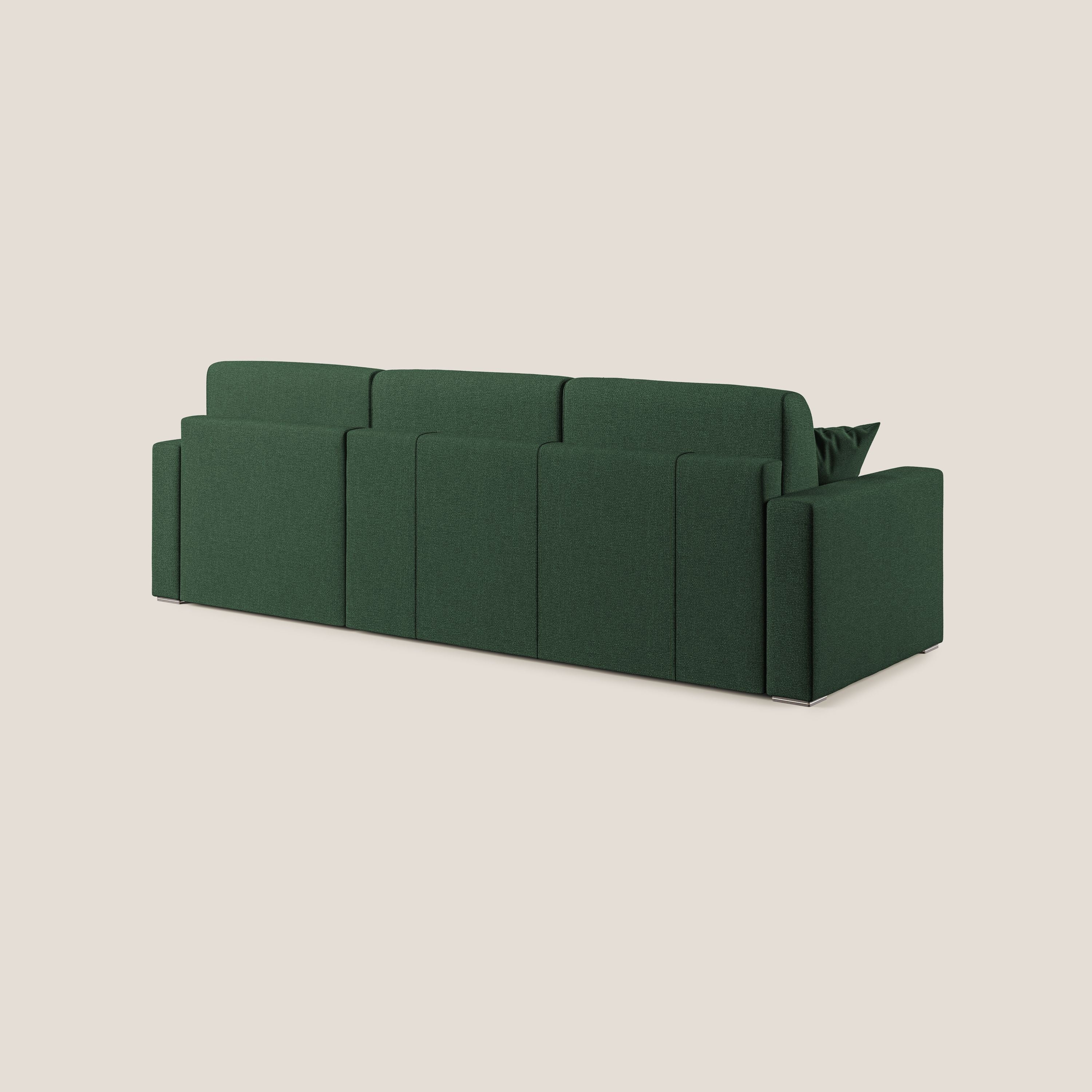 Best Divano letto angolare con penisola in tessuto smacchiabile QuickClean T08 verde - divani.store