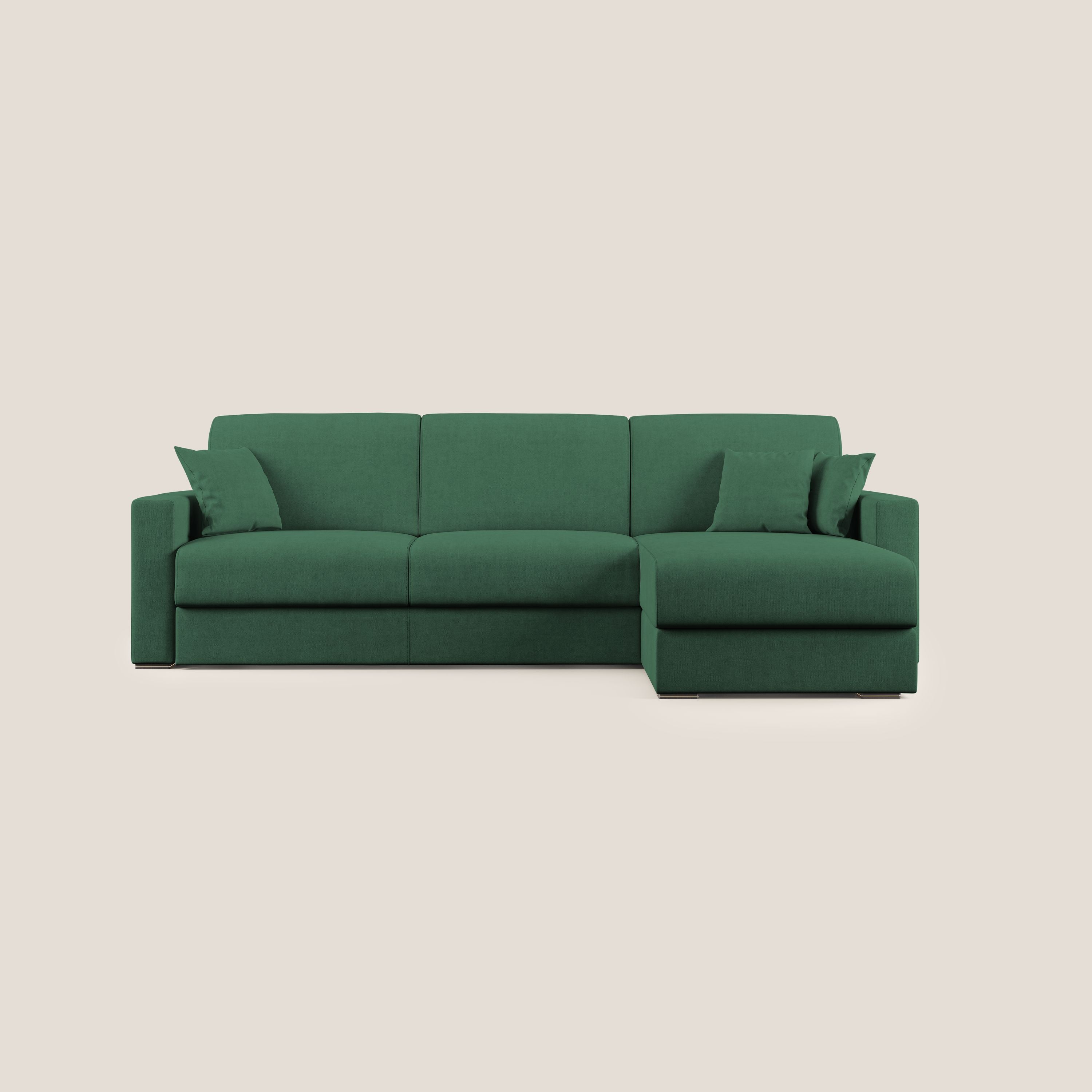 Best Divano letto angolare in tessuto impermeabile T02 verde - divani.store