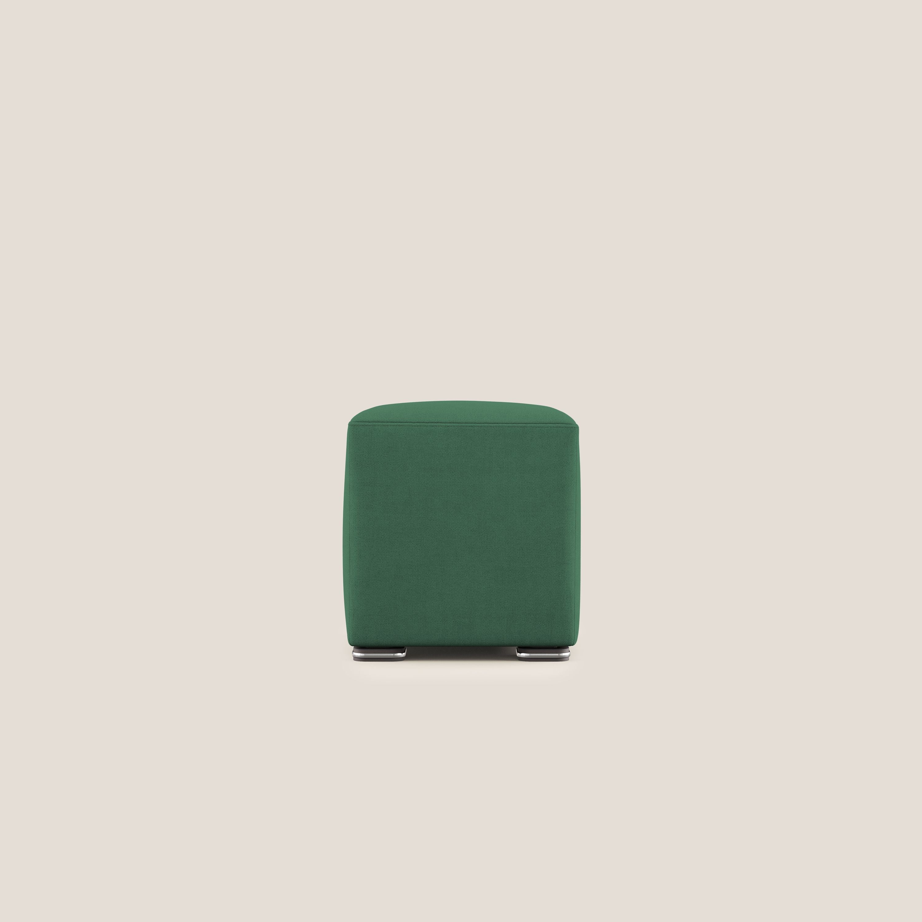 Cube pouf in tessuto morbido impermeabile T02 verde - divani.store