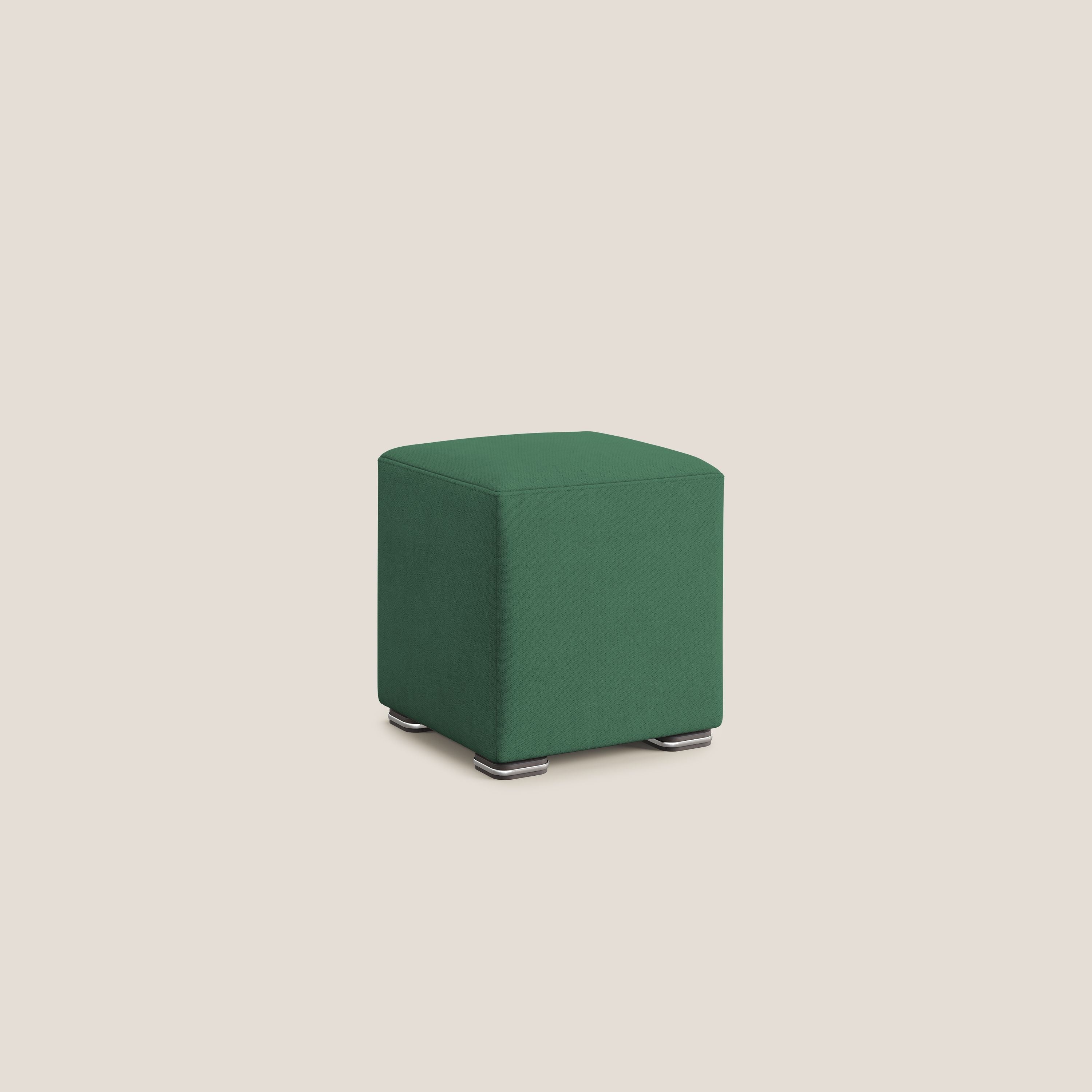 Cube pouf in tessuto morbido impermeabile T02 verde - divani.store