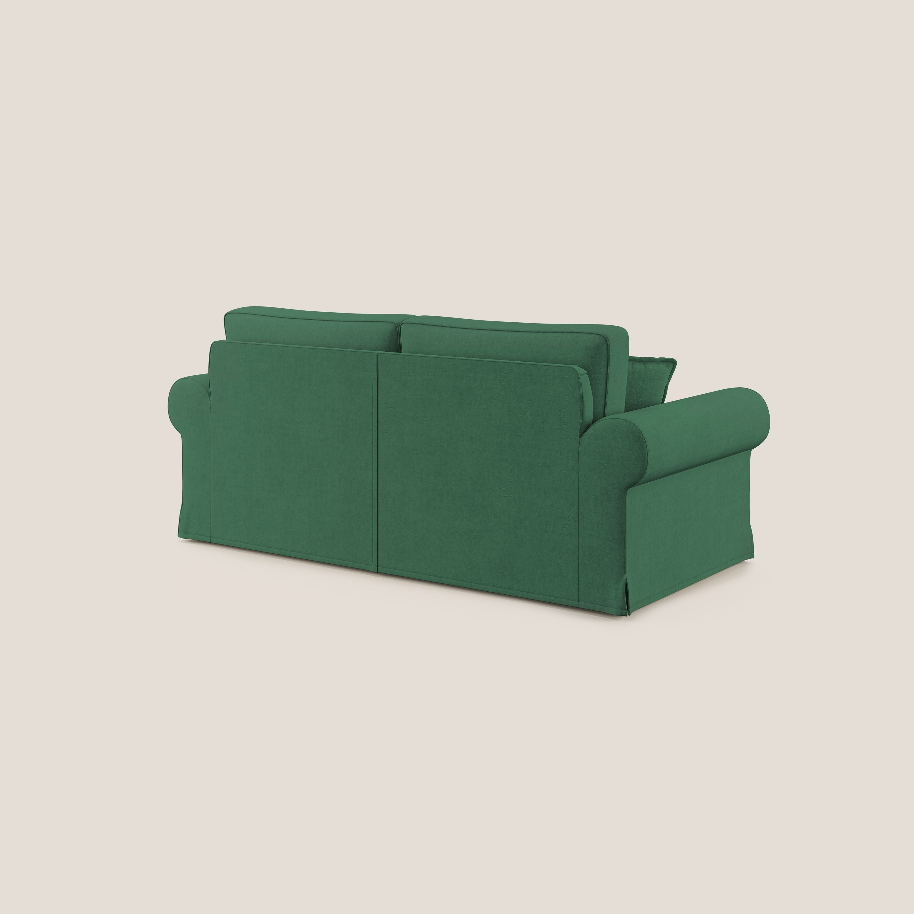 Lady divano classico in piuma d'oca realizzato con tessuto impermeabile T02 verde - divani.store