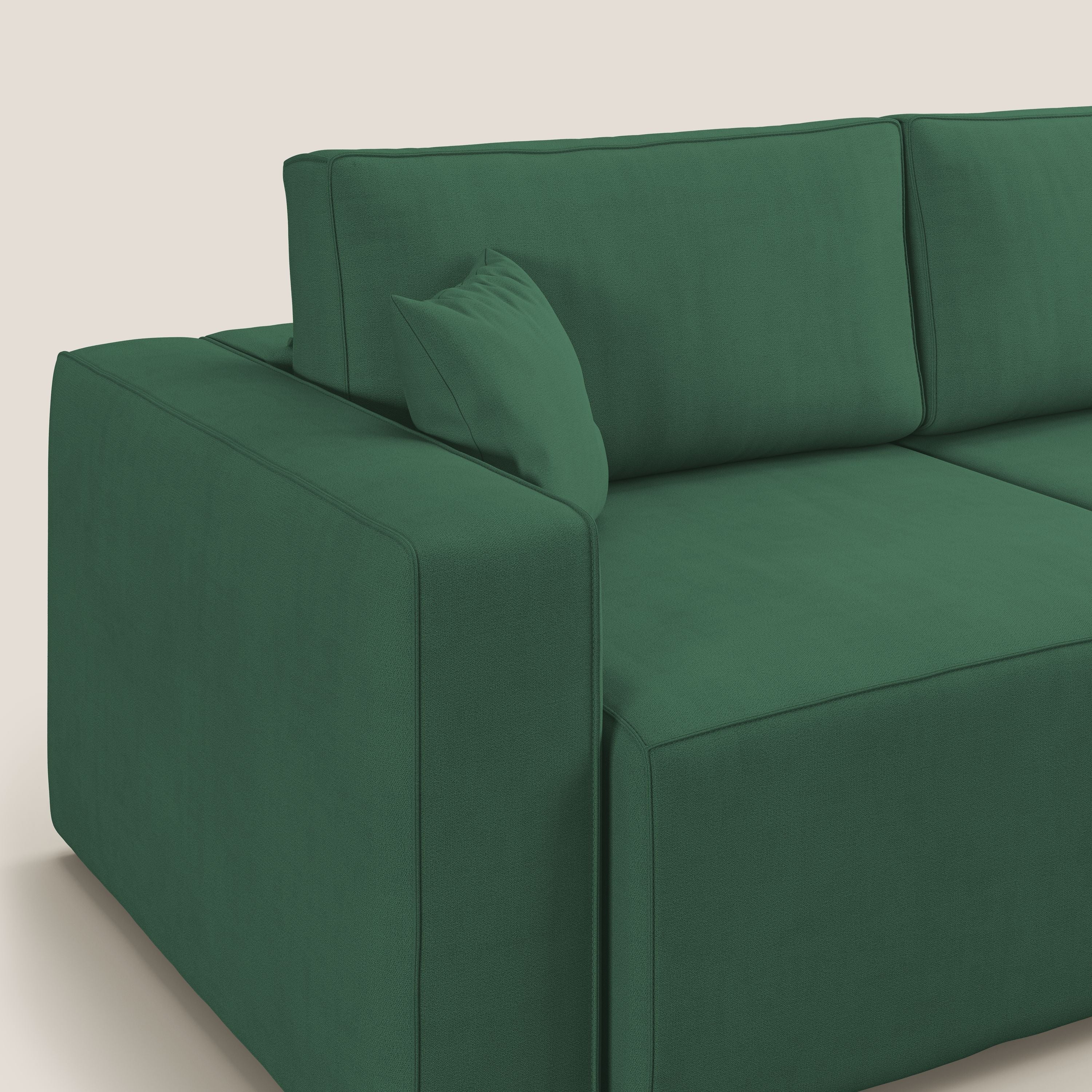 Morfeo divano con sedute estraibili in morbido tessuto impermeabile T02 verde - divani.store