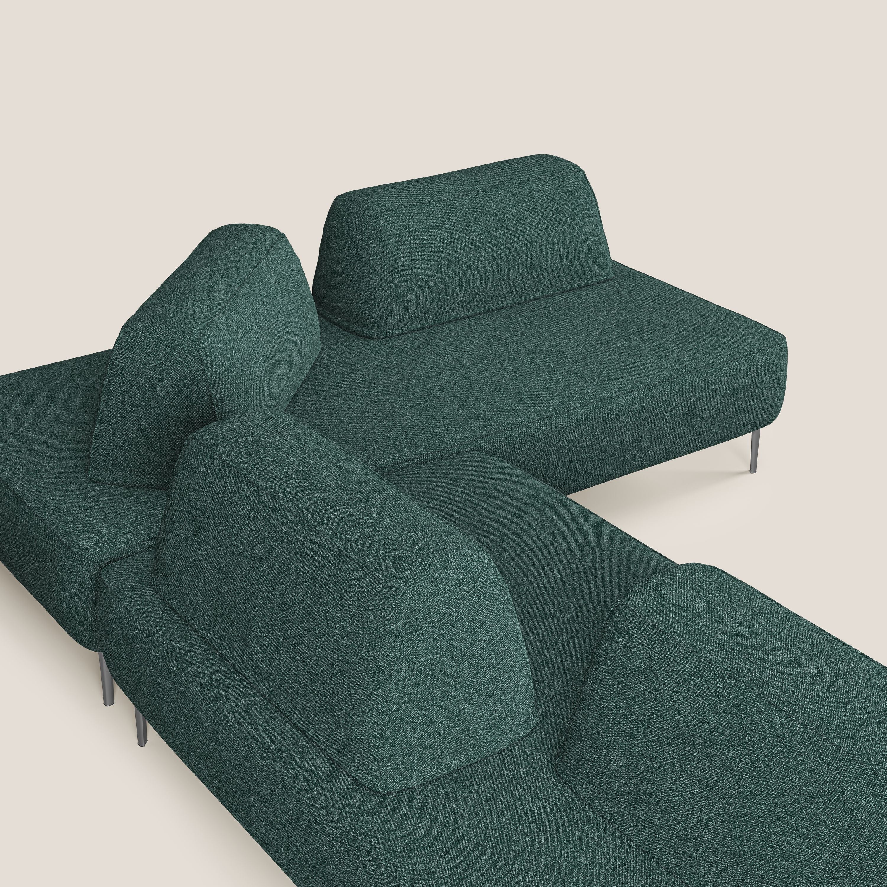 Newton divano angolare modulare con schienali movibili T07 verde - divani.store