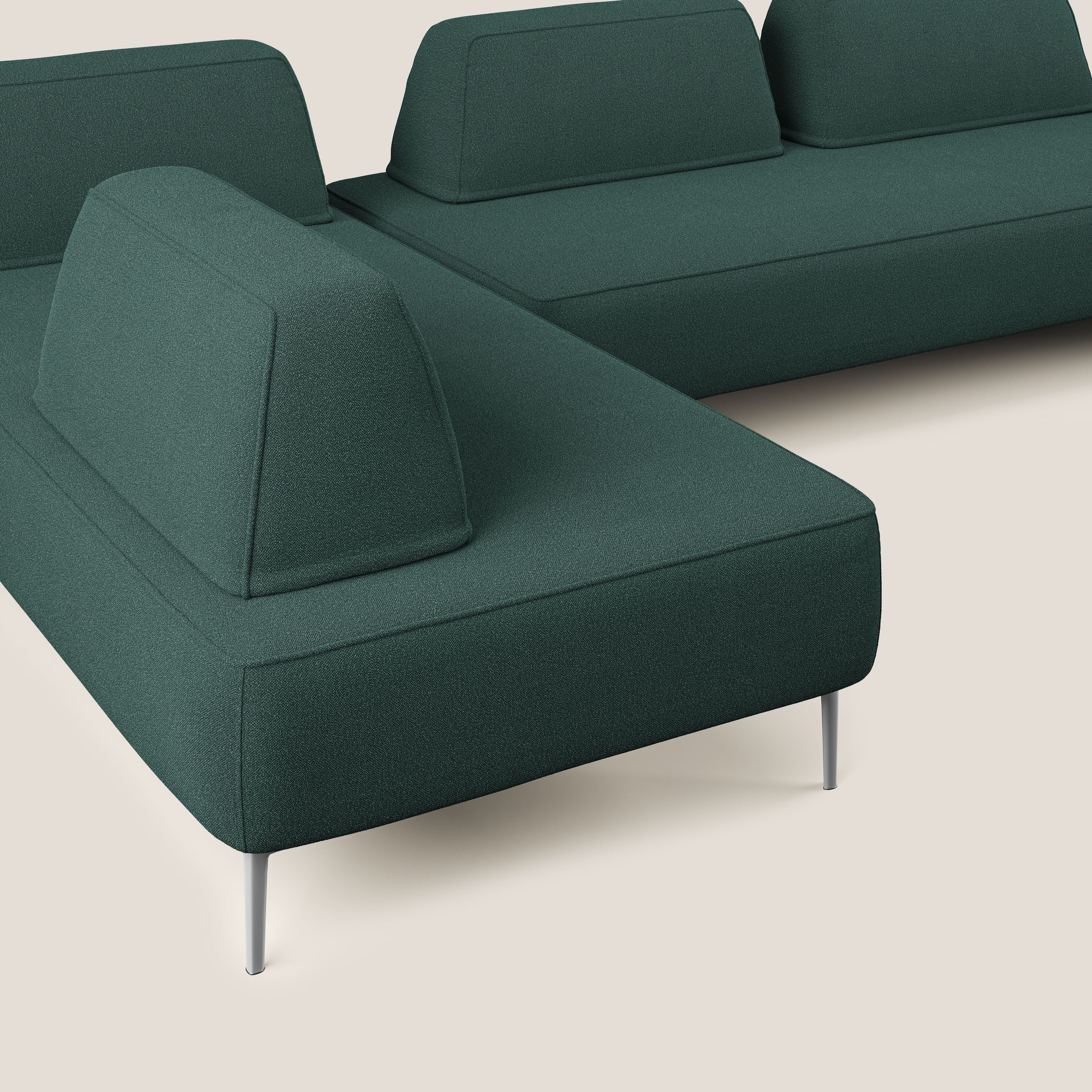 Newton divano panoramico modulare con schienali movibili T07 verde - divani.store