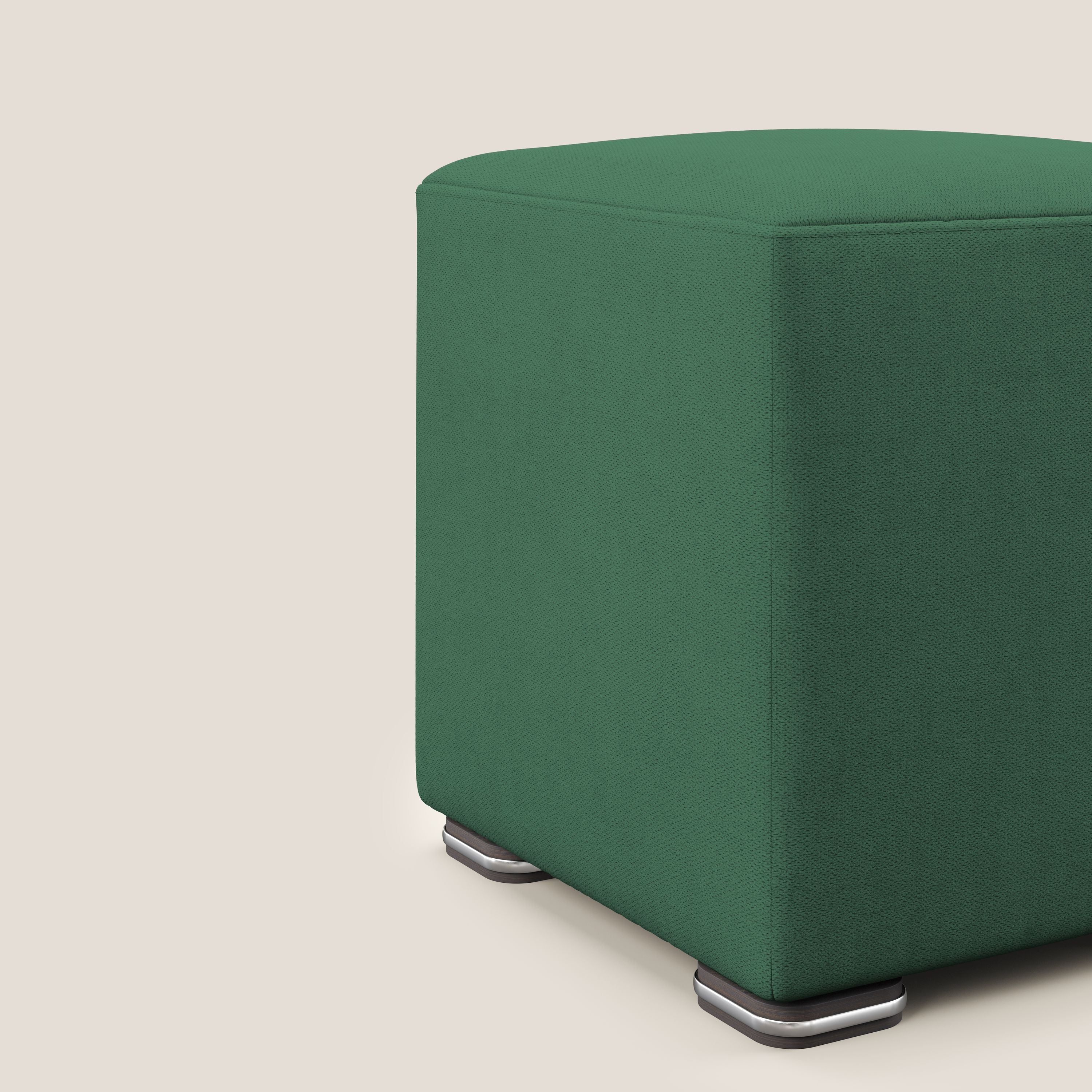 Cube pouf in tessuto morbido impermeabile T02 verde - divani.store