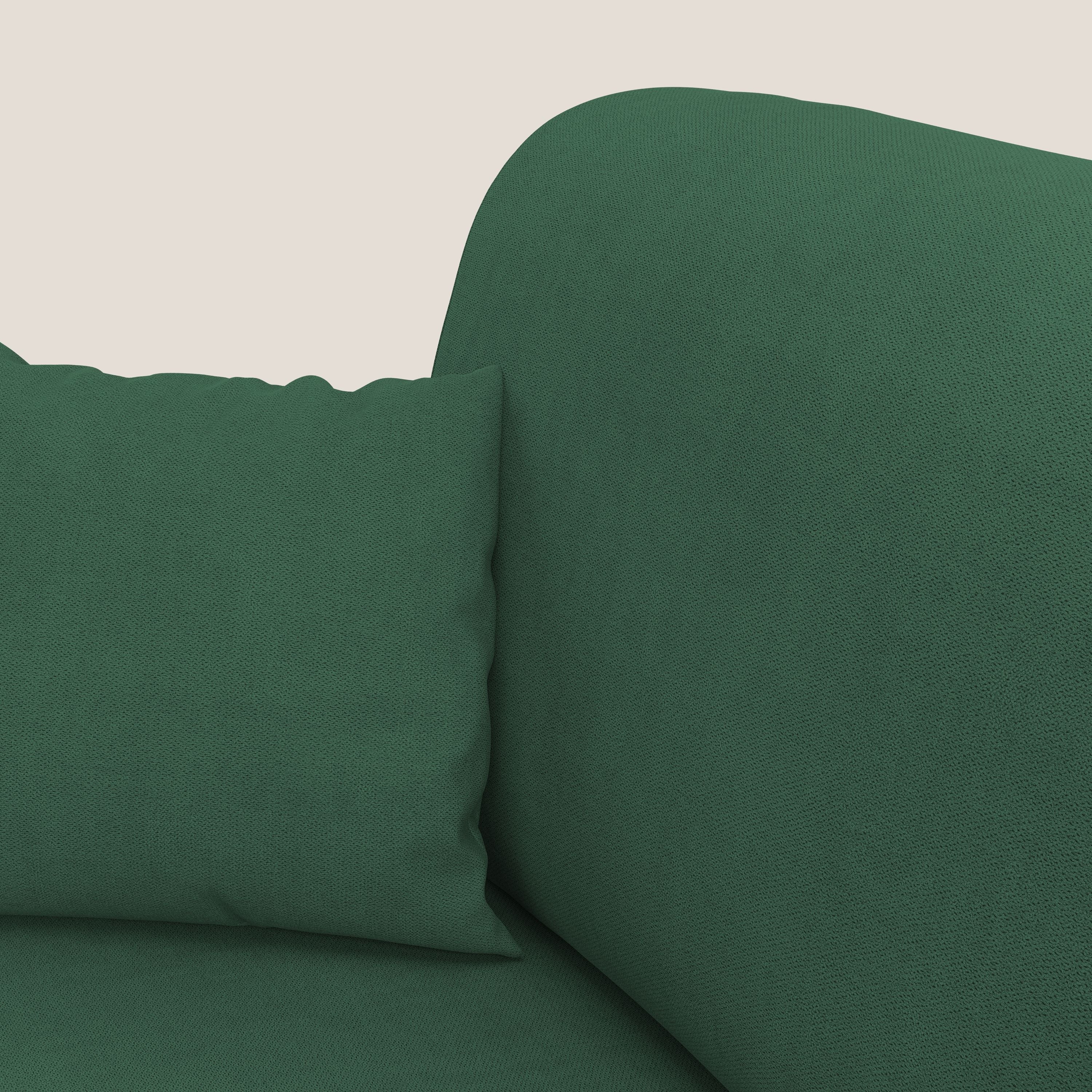 Kafka divano letto angolare in morbido tessuto impermeabile T02 verde - divani.store