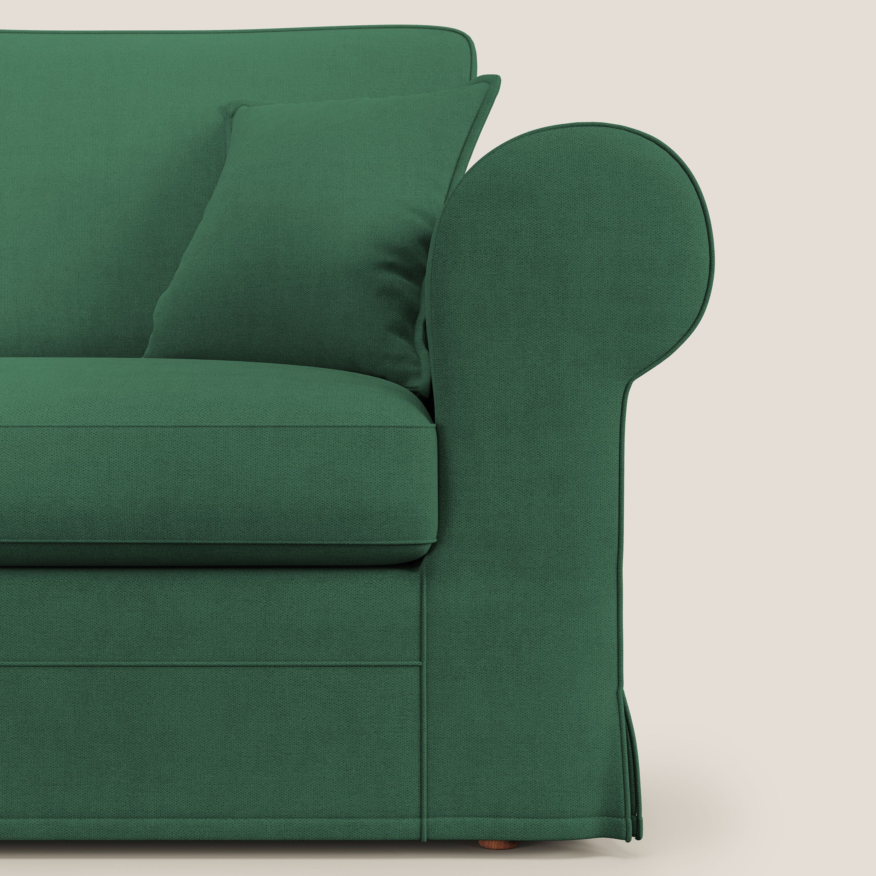 Lady divano classico in piuma d'oca realizzato con tessuto impermeabile T02 verde - divani.store