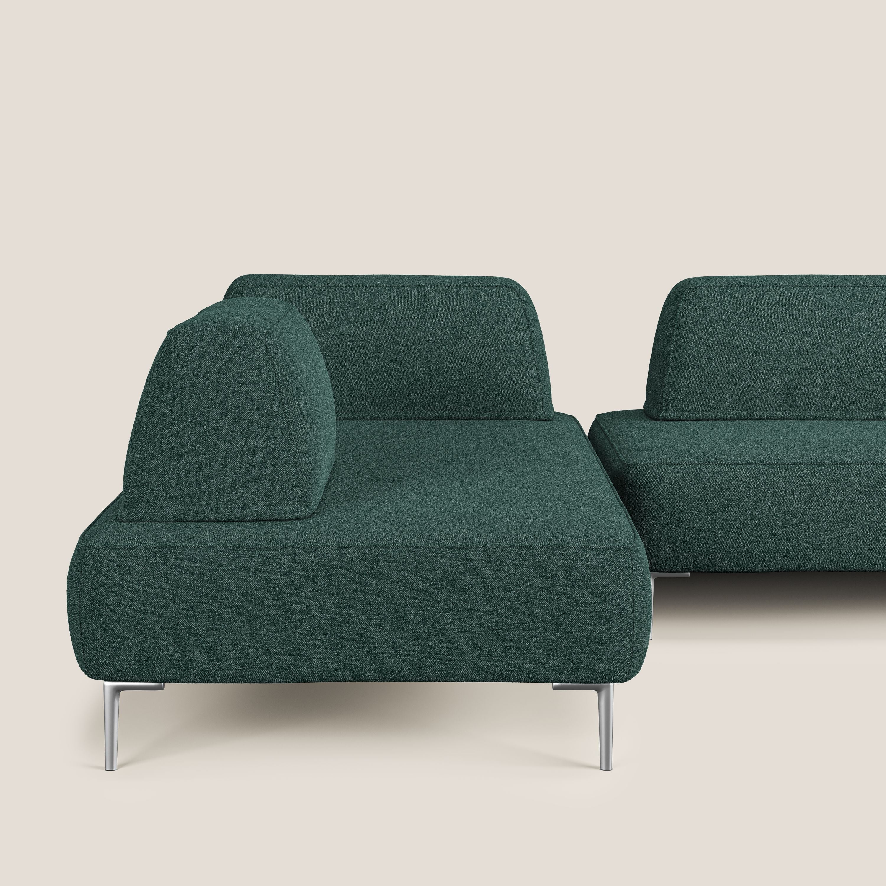 Newton divano panoramico modulare con schienali movibili T07 verde - divani.store